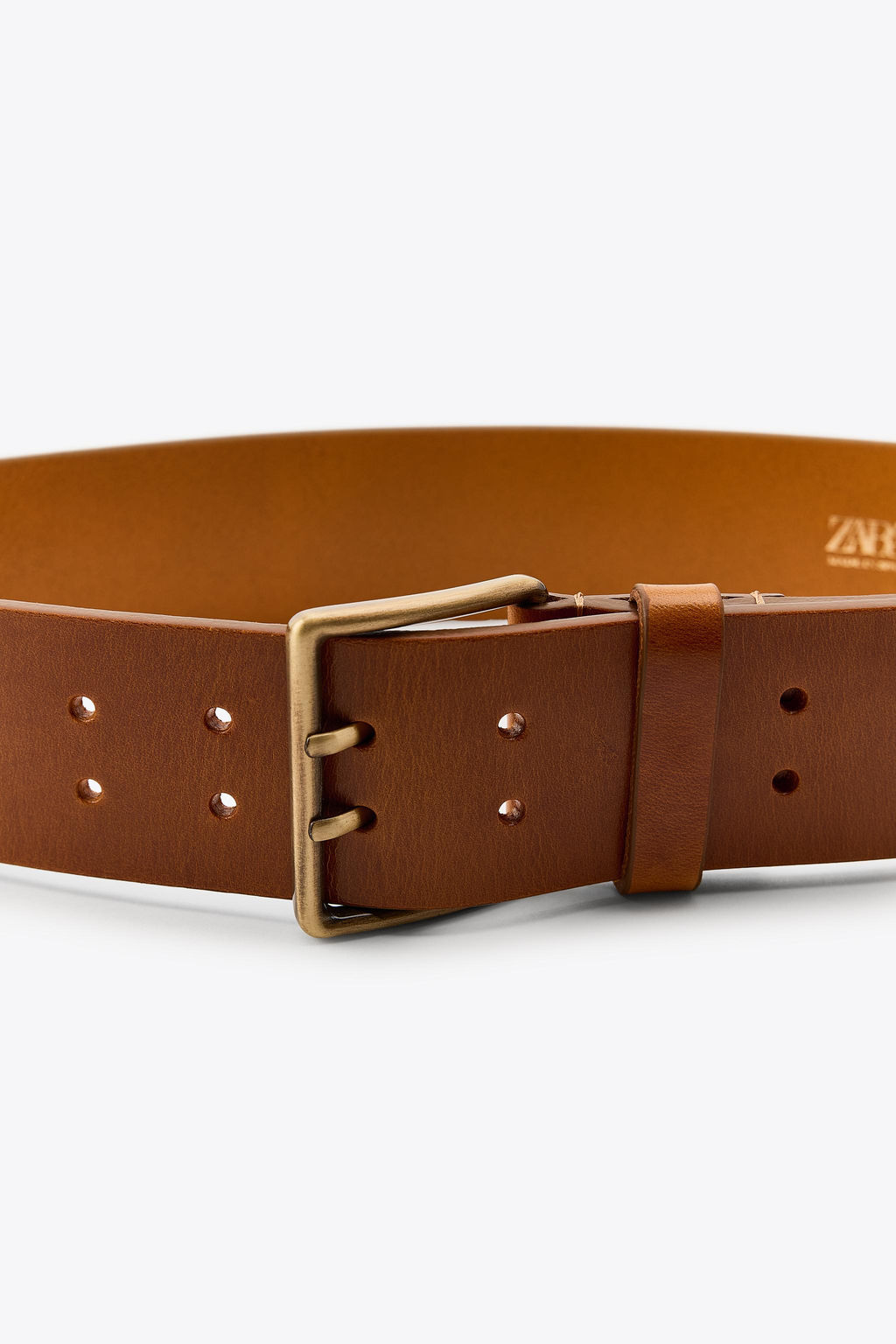 LEATHER BELT WITH SQUARE BUCKLE - Zara фото 3