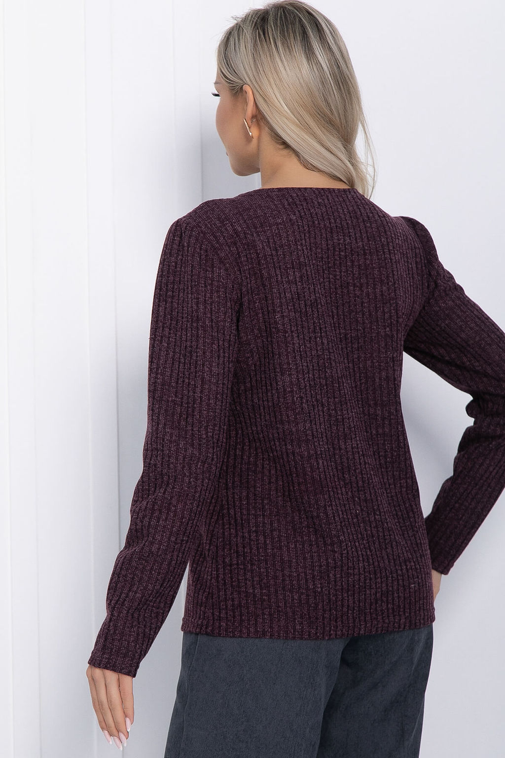 Лонгслив Маиза (пыльно-фиолетовый) Б12257-4 - Lt collection фото 2