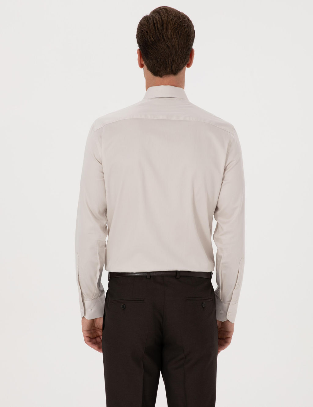 Bej Slim Fit %100 Pamuk Klasik G_mlek