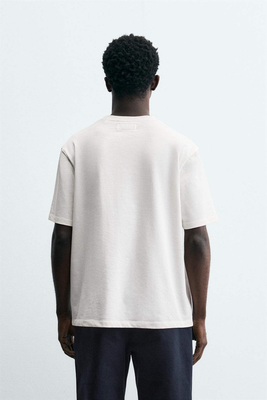 CAMISETA MEDIUM WEIGHT MANGA CORTA / Blanco roto - Zara фото 3