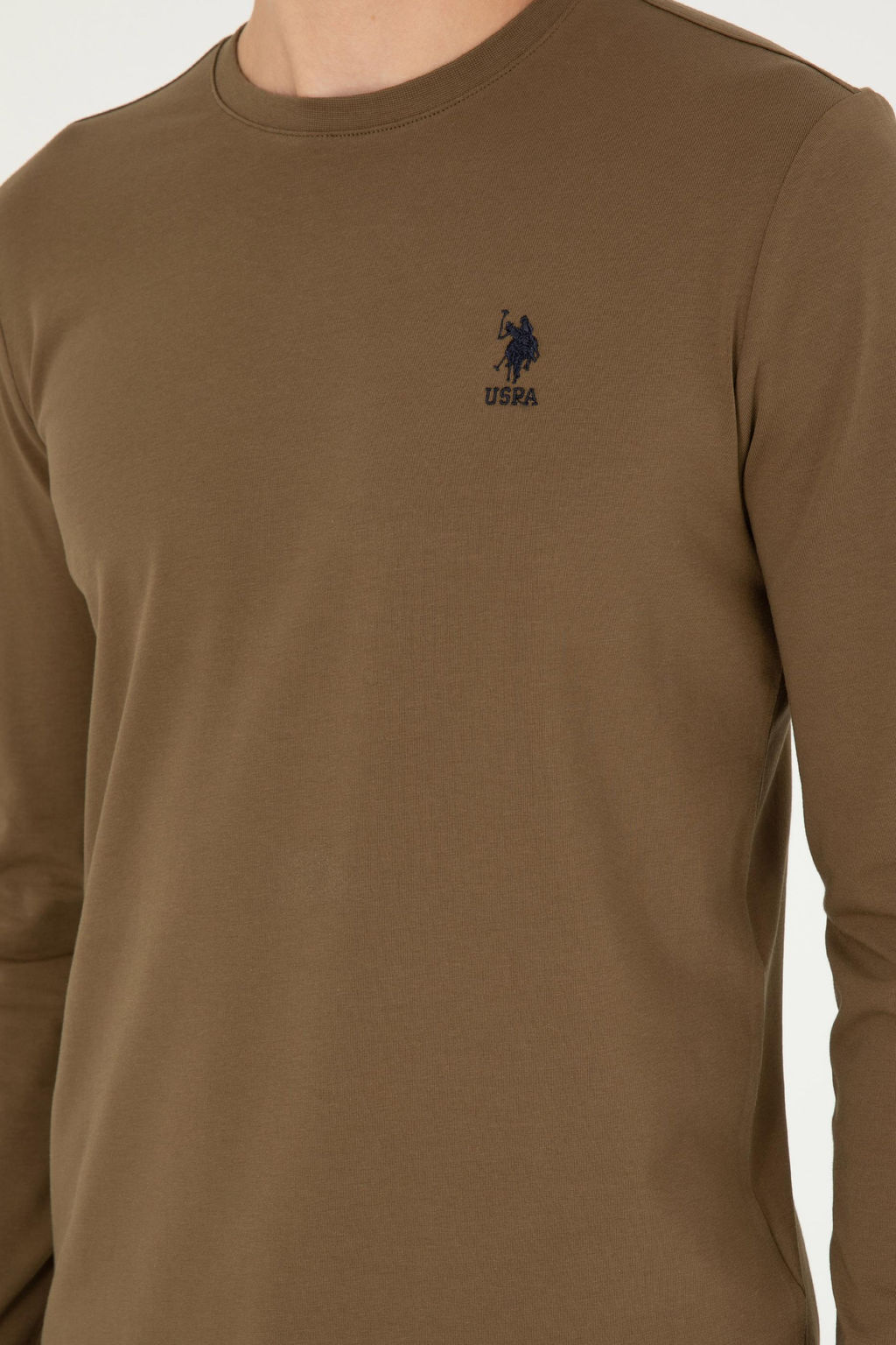 Мужской базовый свитшот цвета хаки - U.s. polo assn фото 7
