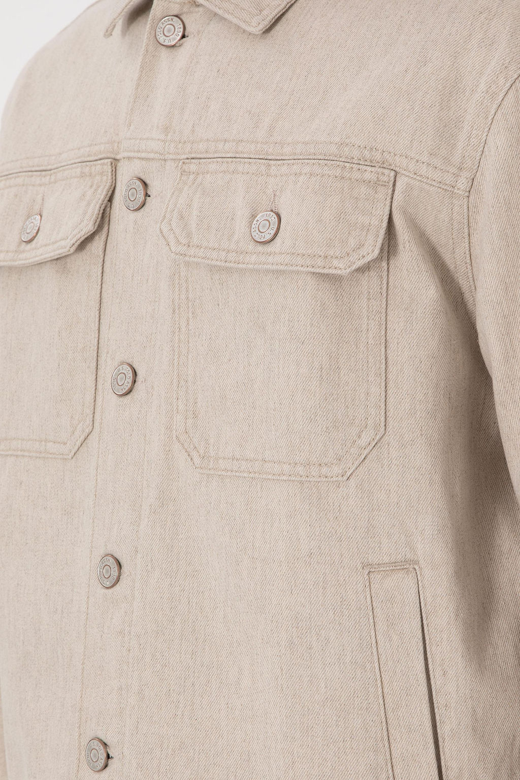 Мужская бежевая джинсовая рубашка Неожиданная скидка в корзине - U.s. polo assn фото 7