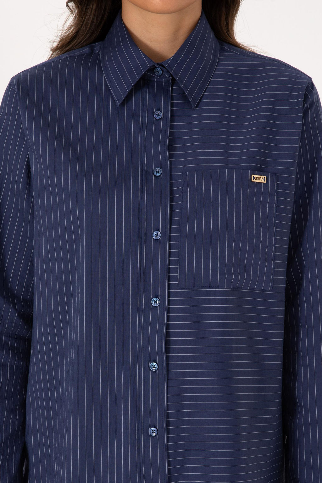 Kad_n _ndigo Uzun Kollu _izgili G_mlek Sepette S_rpriz _ndirim - U.s. polo assn фото 6
