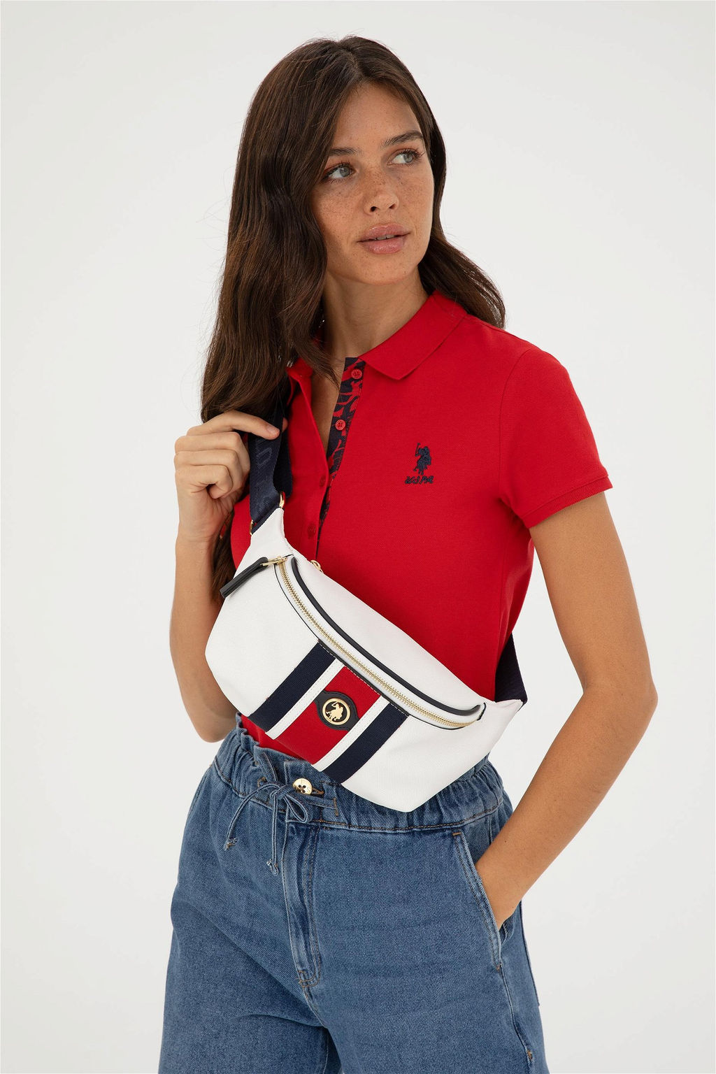 U. S. Polo Assn / Женская белая поясная сумка
