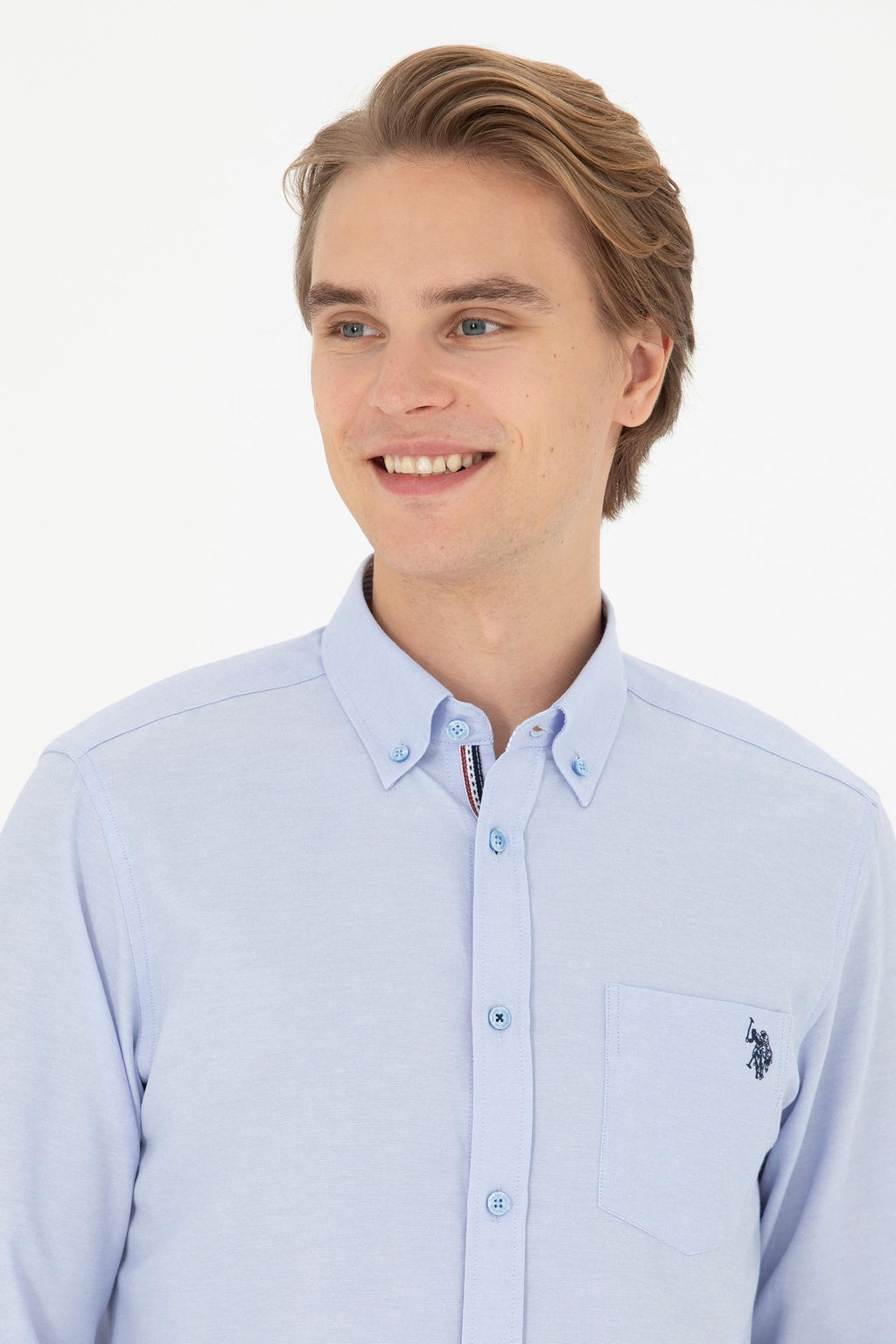 Мужская синяя рубашка с длинным рукавом - U.s. polo assn фото 9