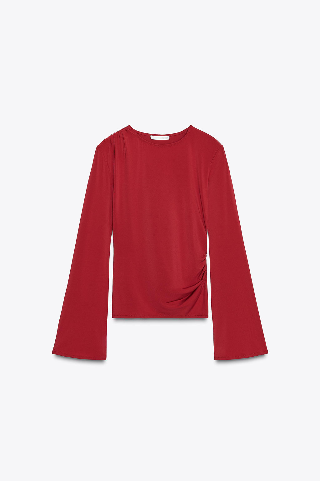LONG SLEEVE GATHERED T-SHIRT - Zara фото 6