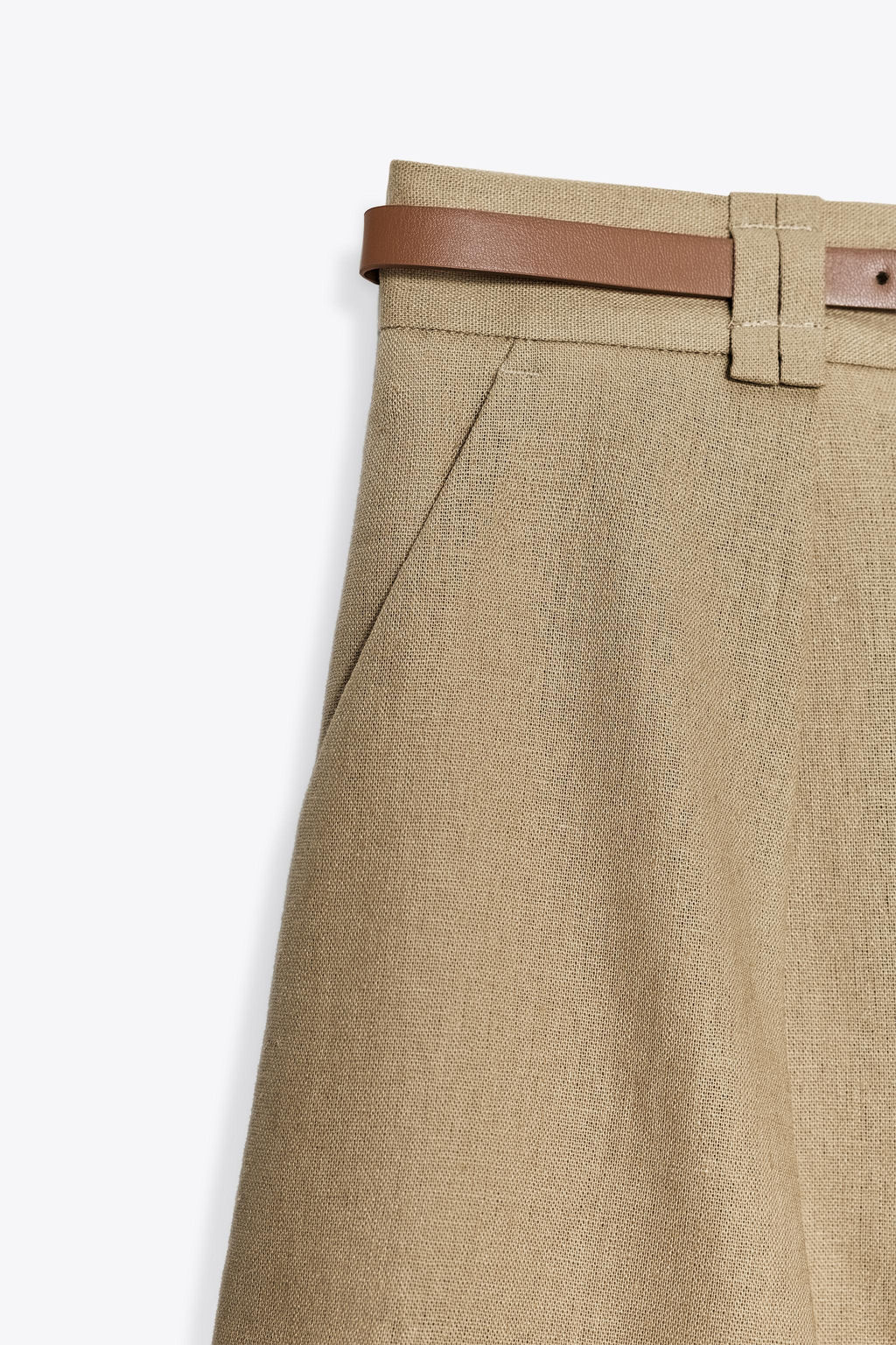 BERMUDA SHORTS WITH BELT IN A LINEN BLEND - Zara фото 6