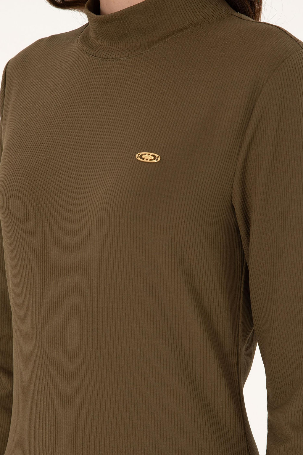 Женское трикотажное платье цвета хаки Неожиданная скидка в корзине - U.s. polo assn фото 6