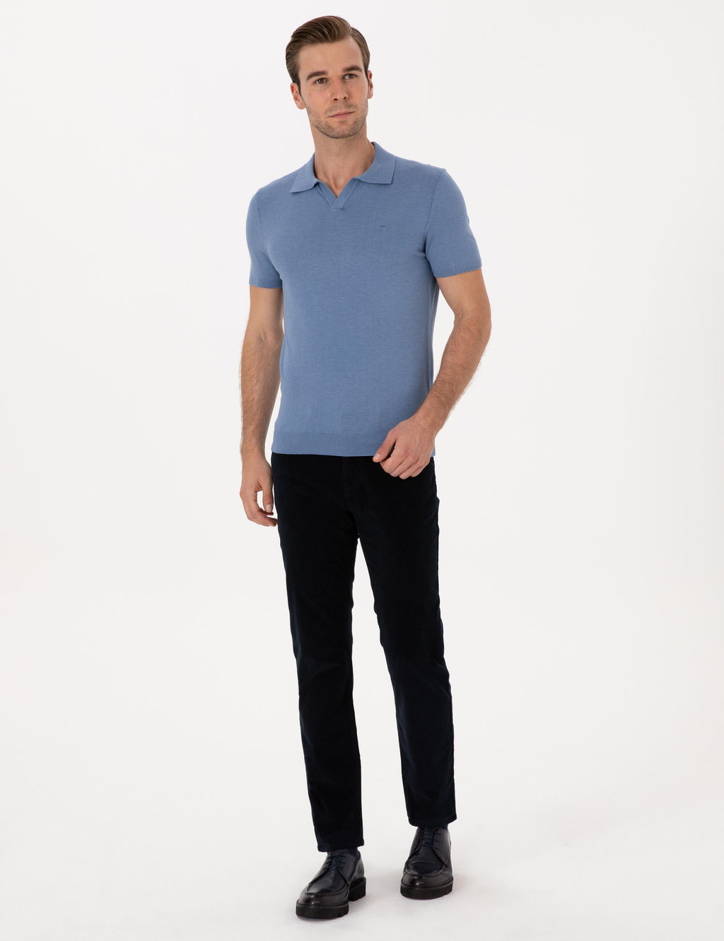 Lacivert Straight Fit Kanvas Pantolon - Cacharel фото 3