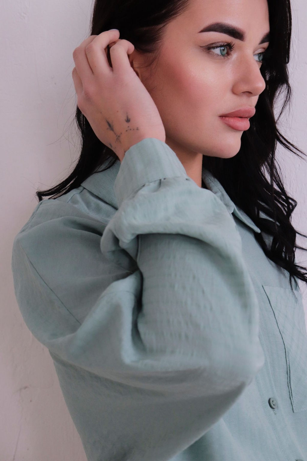 11163 Рубашка мятная из вискозы - Martichelli фото 3