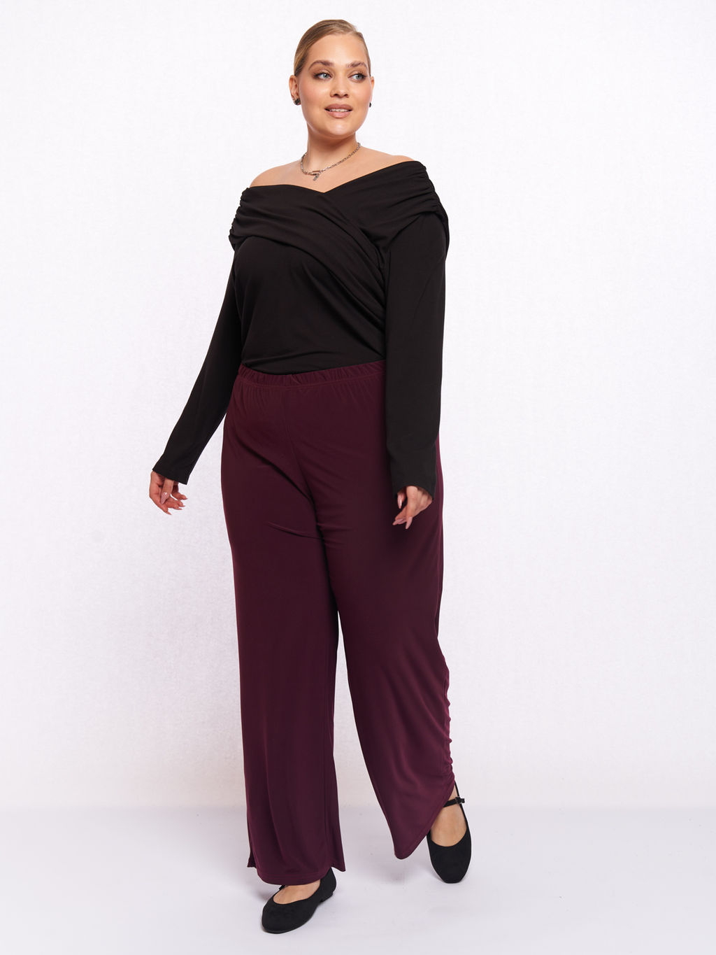 Брюки из холодного трикотажа TBB12007PUR39