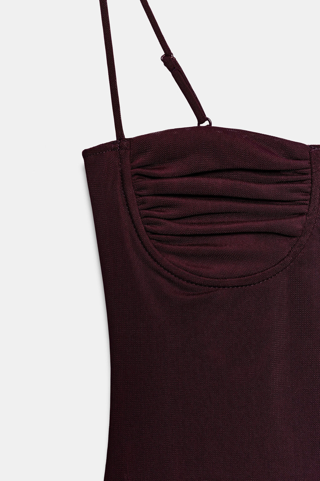 BODY TUL FRUNCES / Berenjena oscuro - Zara фото 8