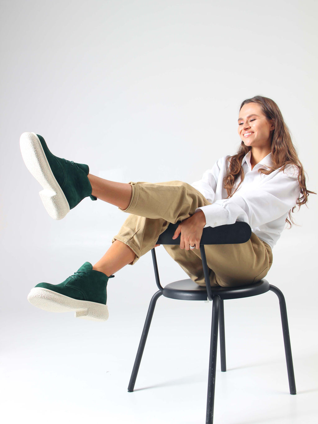 Ботинки EDART 308.агата w. зеленый замша/байка - Ed'art фото 4