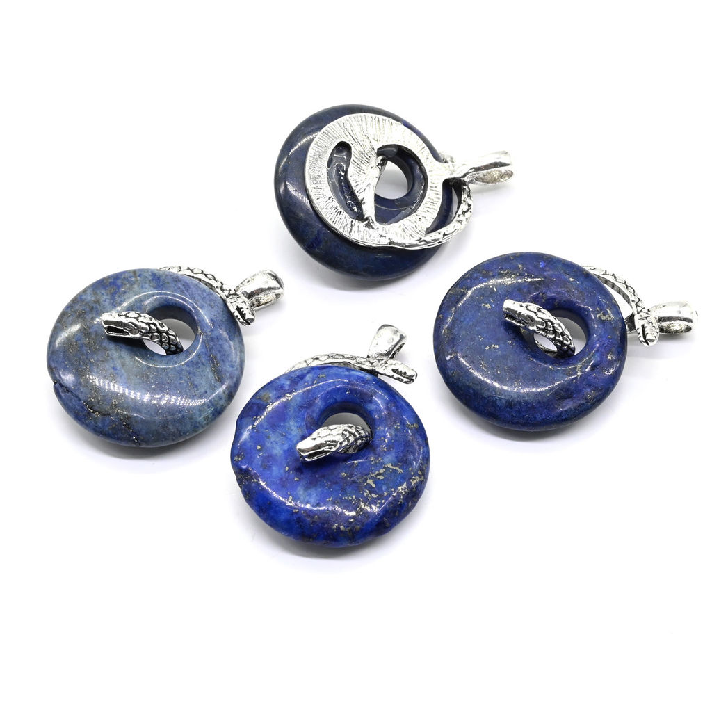 Подвеска с лазуритом Змея в кольце 30*40мм