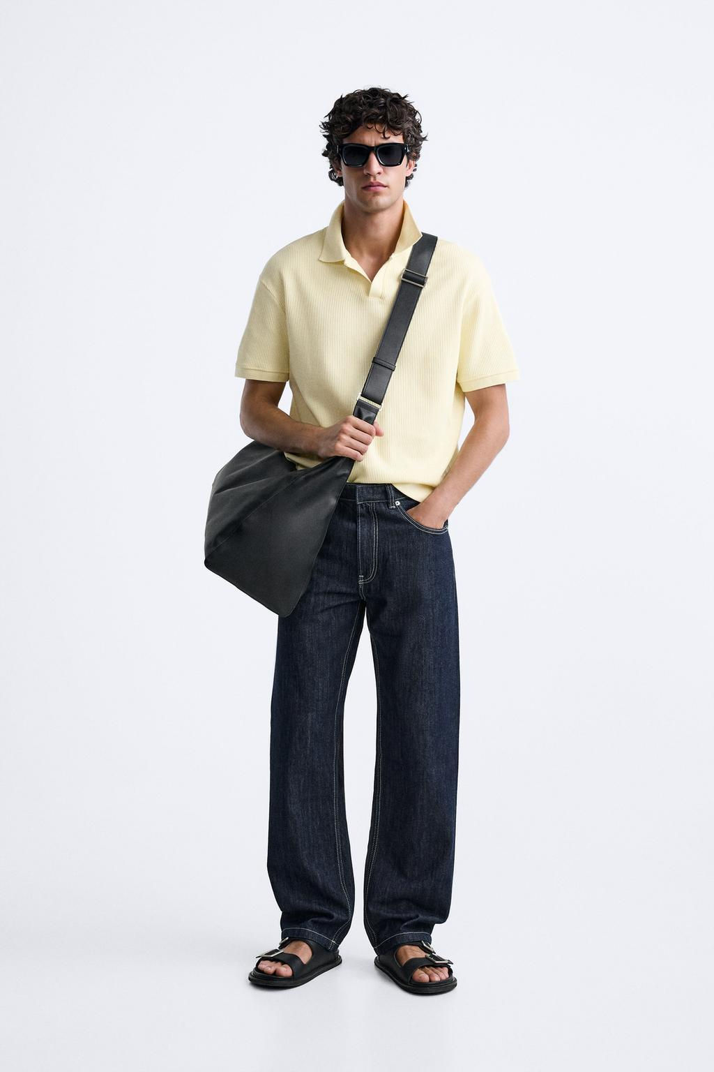 TEXTURED POLO SHIRT WITH RIBBED TRIMS - Zara фото 37