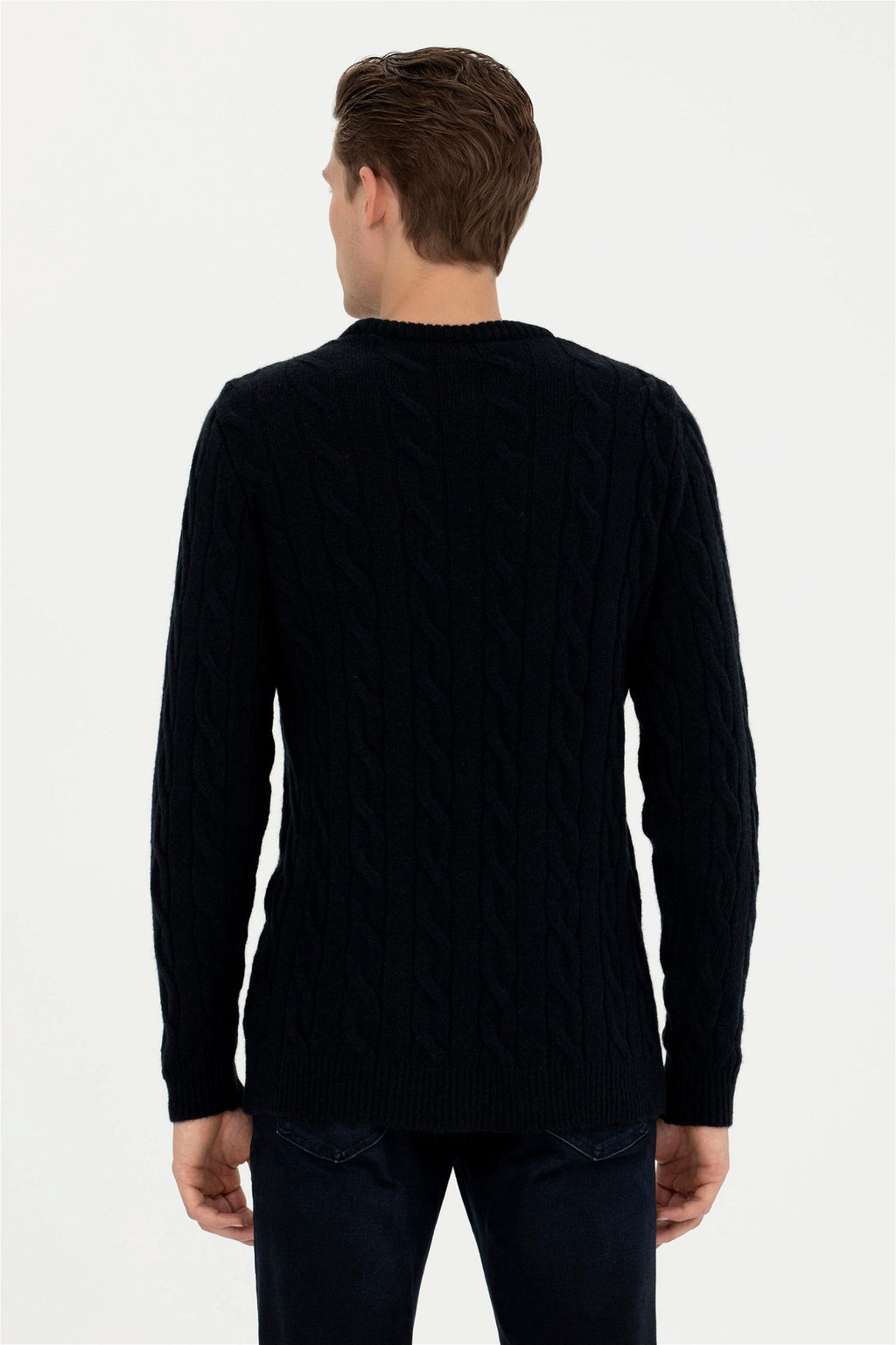 Мужской темно-синий меланжевый свитер - U.s. polo assn фото 5