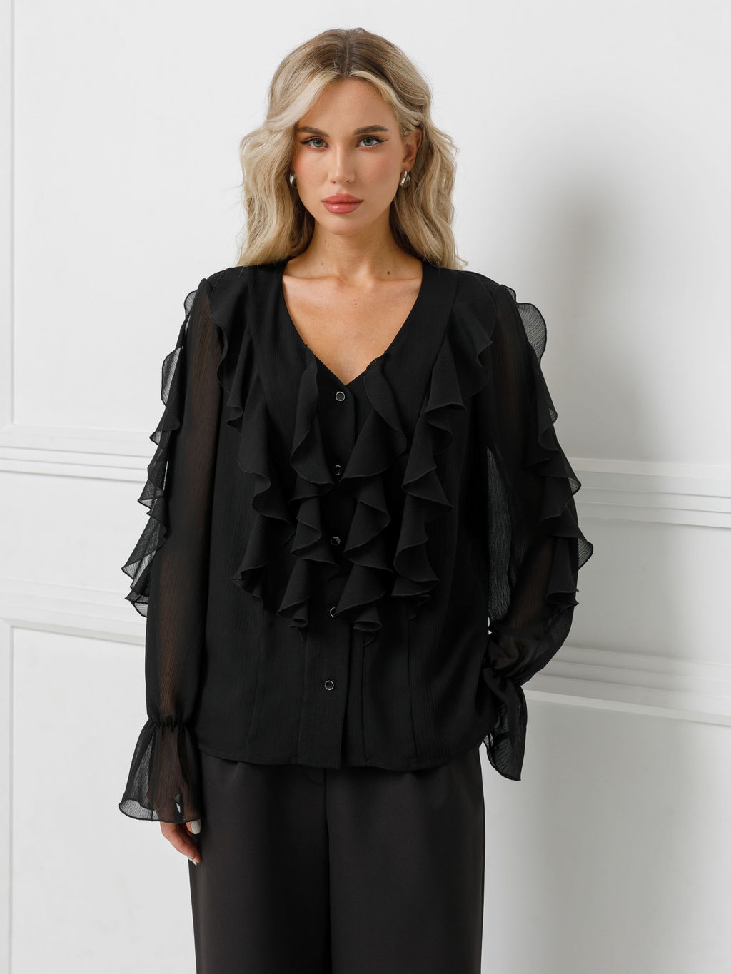 Блузка из шифона с эффектом креш