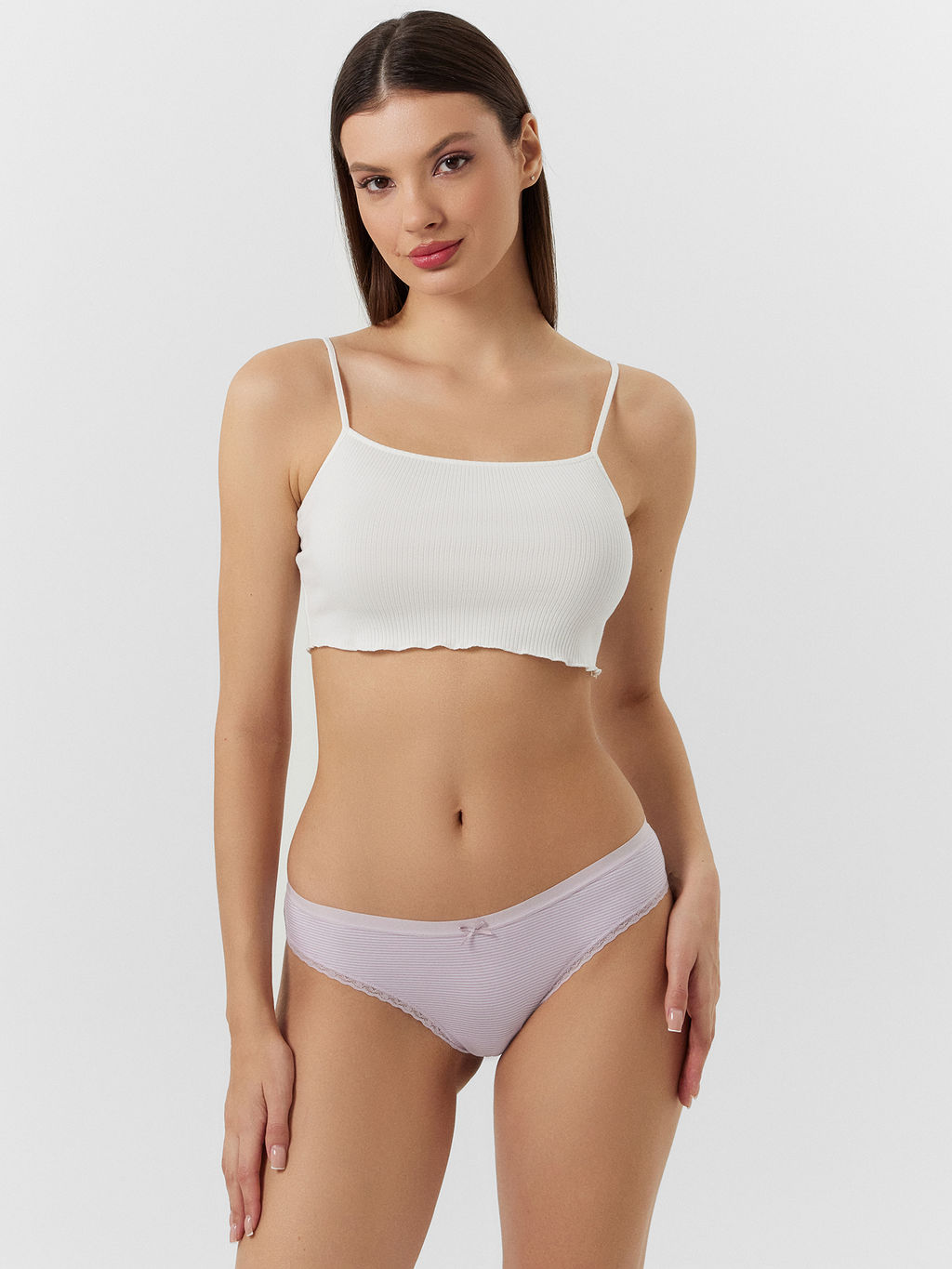 Цена за 2 штуки! Трусы слипы женские сиреневые в узкую полоску сиреневая полоска 412281