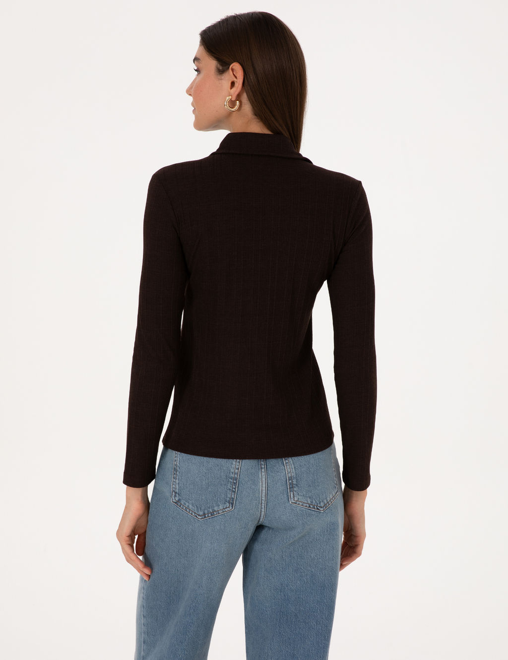 Kahverengi Slim Fit _rme Bluz