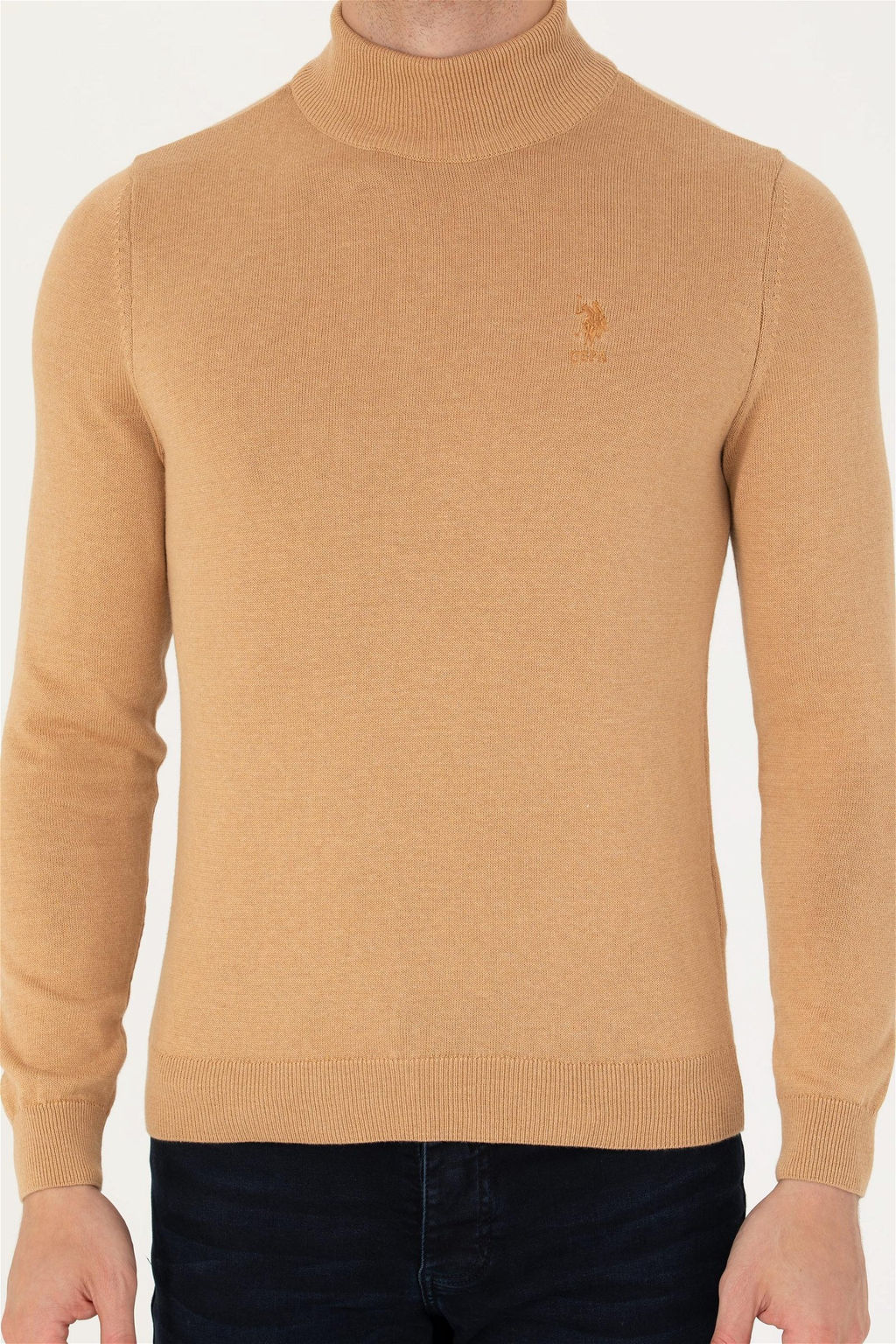 U. S. Polo Assn Мужской базовый свитер песочного меланжа - U.s. polo assn фото 13