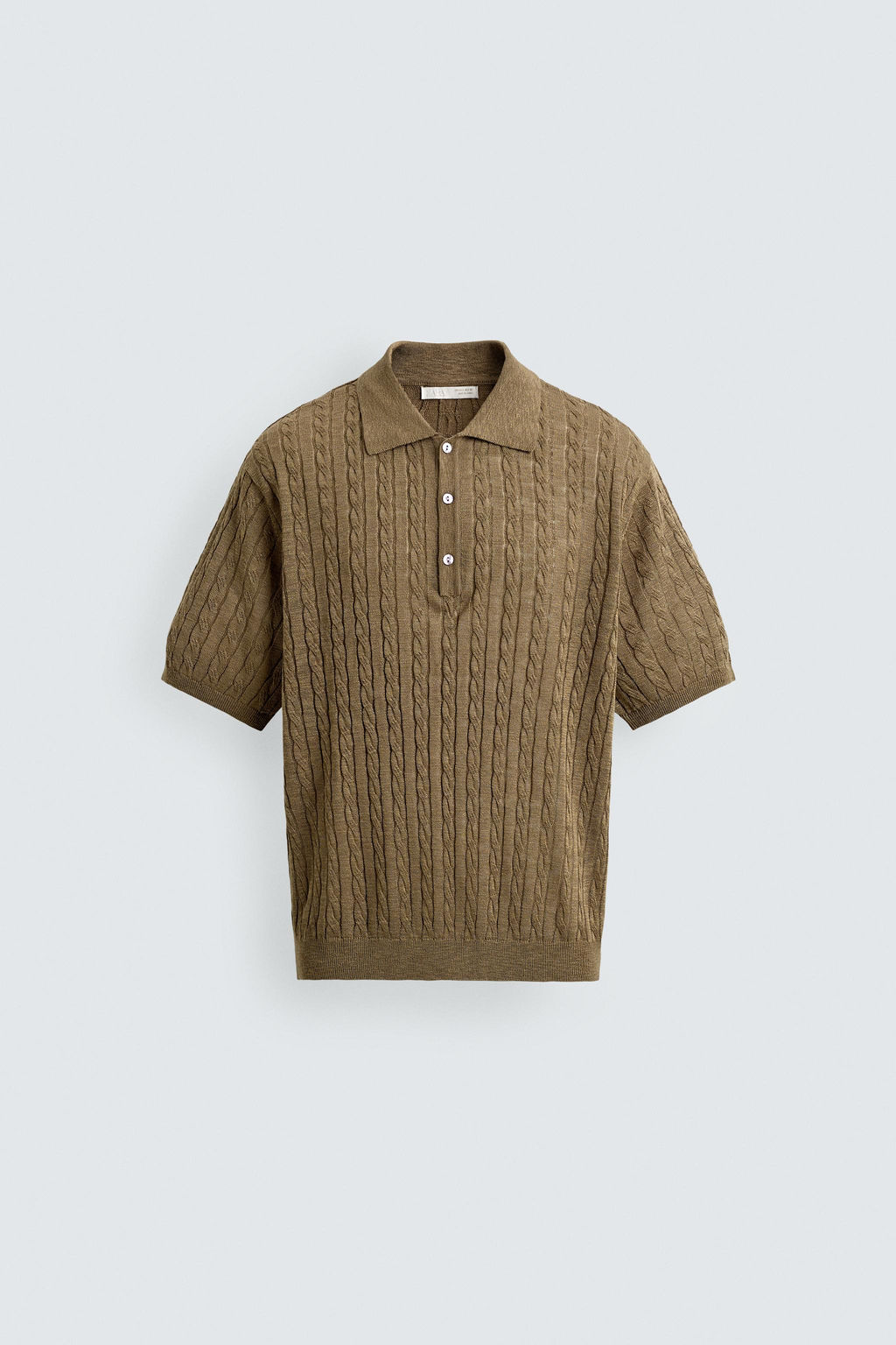 POLO PUNTO ESTRUCTURA TRENZAS / Camel medio - Zara фото 7