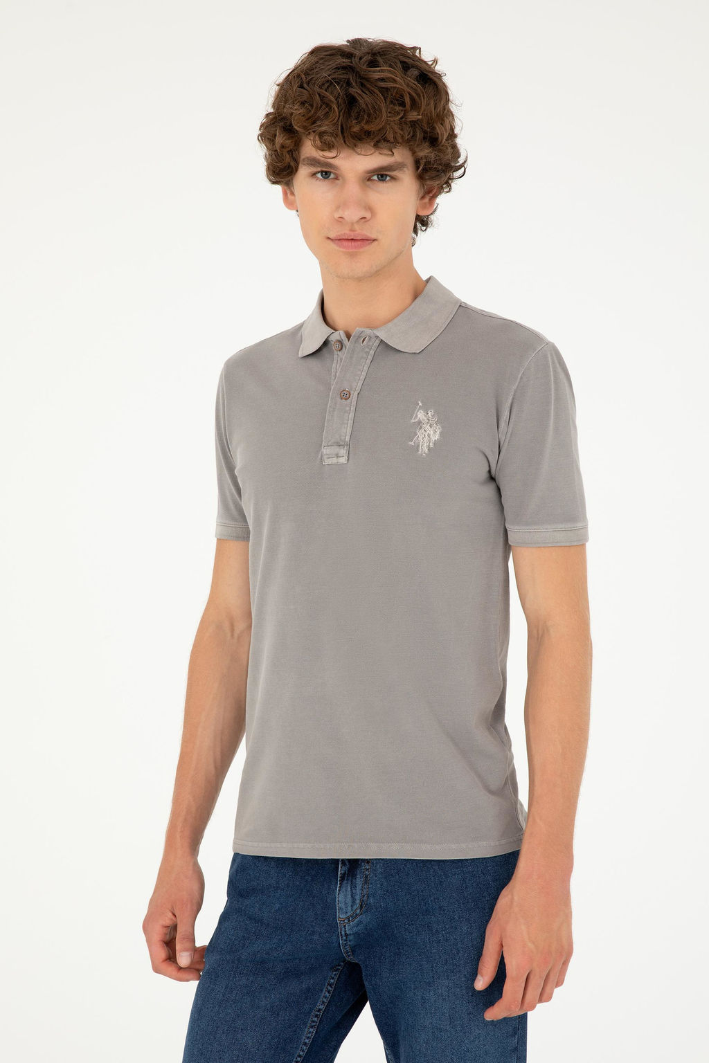 Футболка U.S. Polo Assn темно-серая хлопок  фото 3