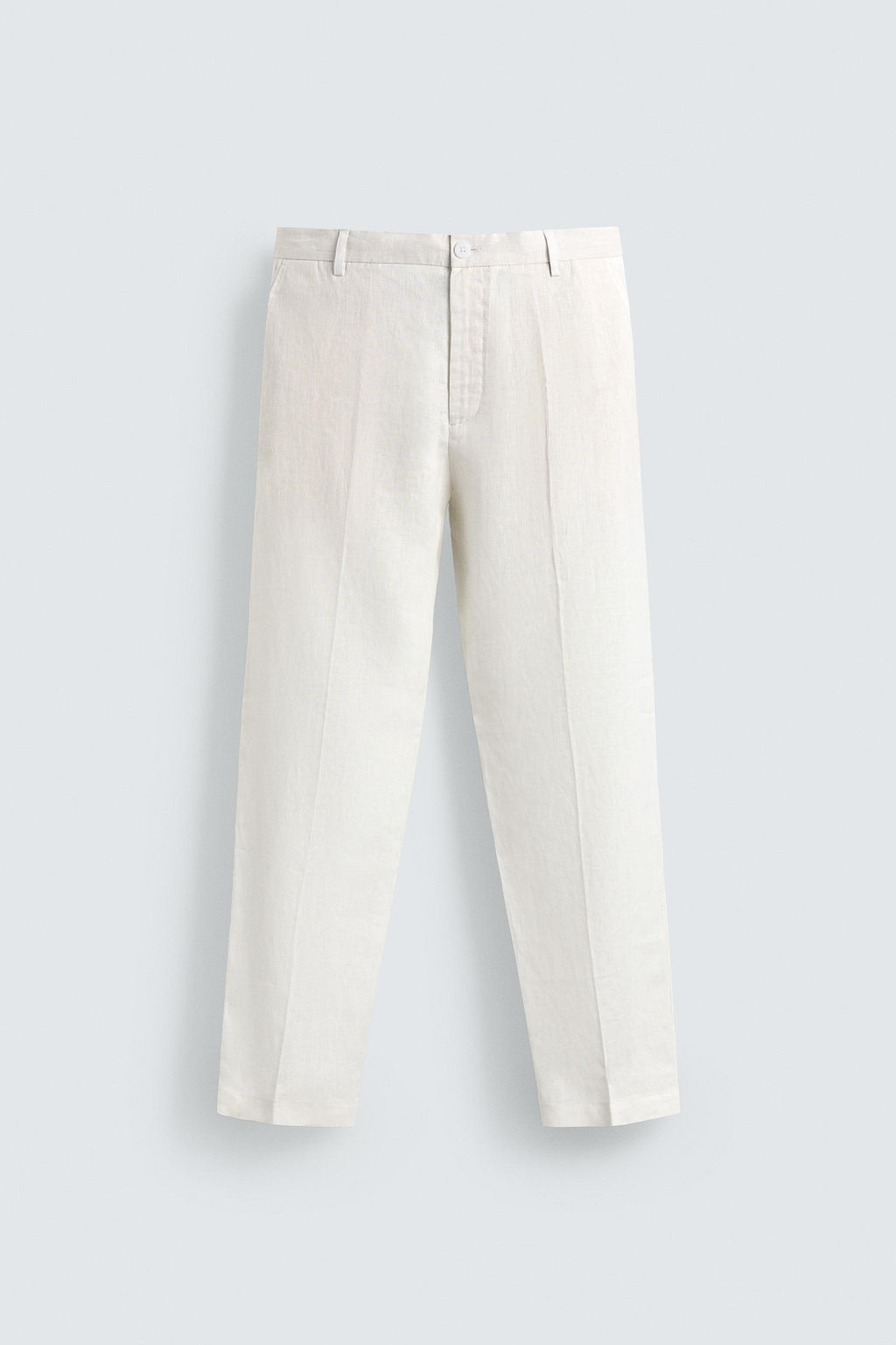 PANTAL?N REGULAR FIT 100% LINO / Blanco - Zara фото 6
