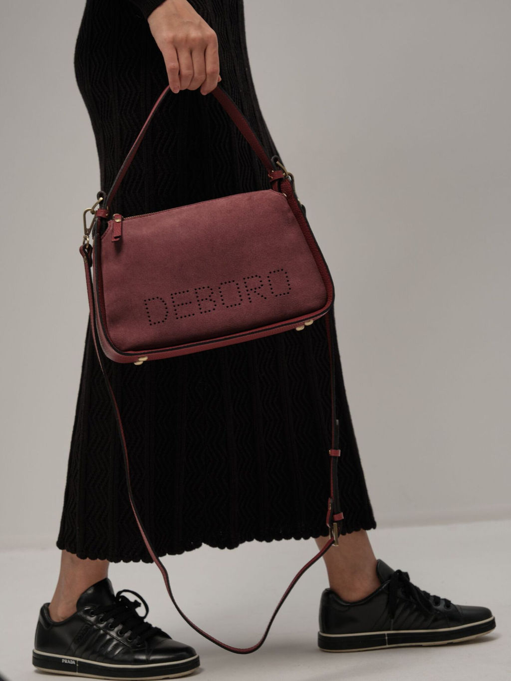 Сумка замшевая на плечо Deboro 30790 бордовое вино