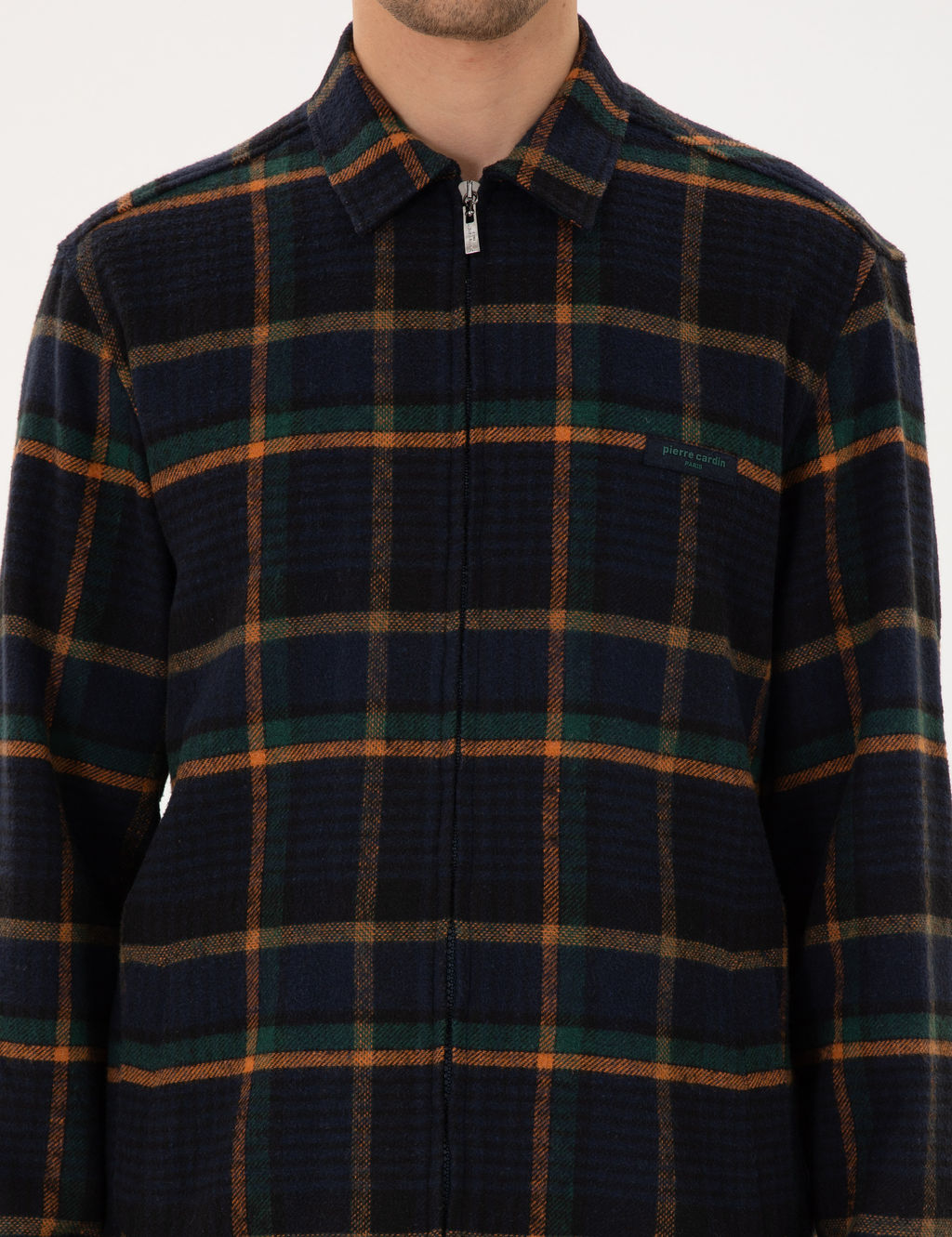 Lacivert Oversize Uzun Kollu Oduncu G_mlek