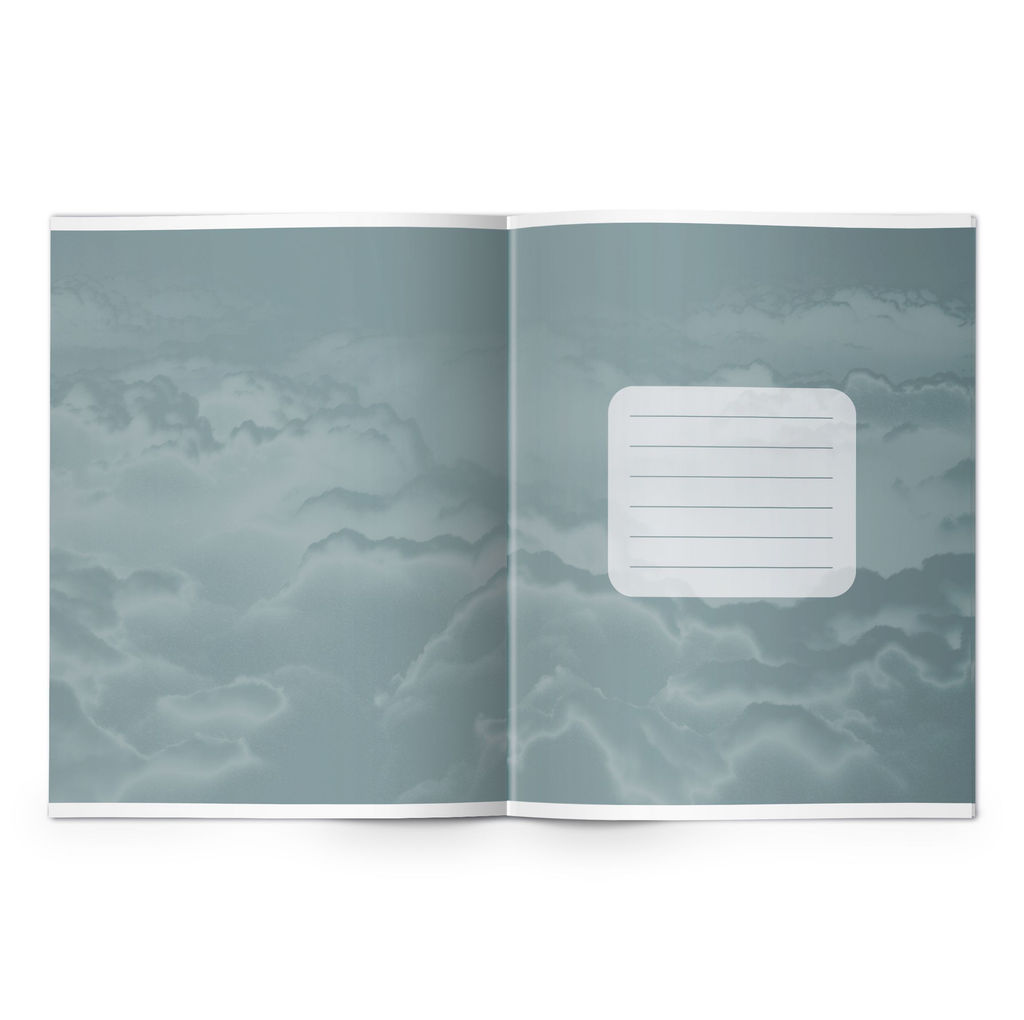 Тетрадь 48 л. А5 клетка, на скрепке, офсет LOREX SOUND IN CLOUDS мелованный картон, двойная обложка, запечатка форзаца, soft touch - Buro фото 2