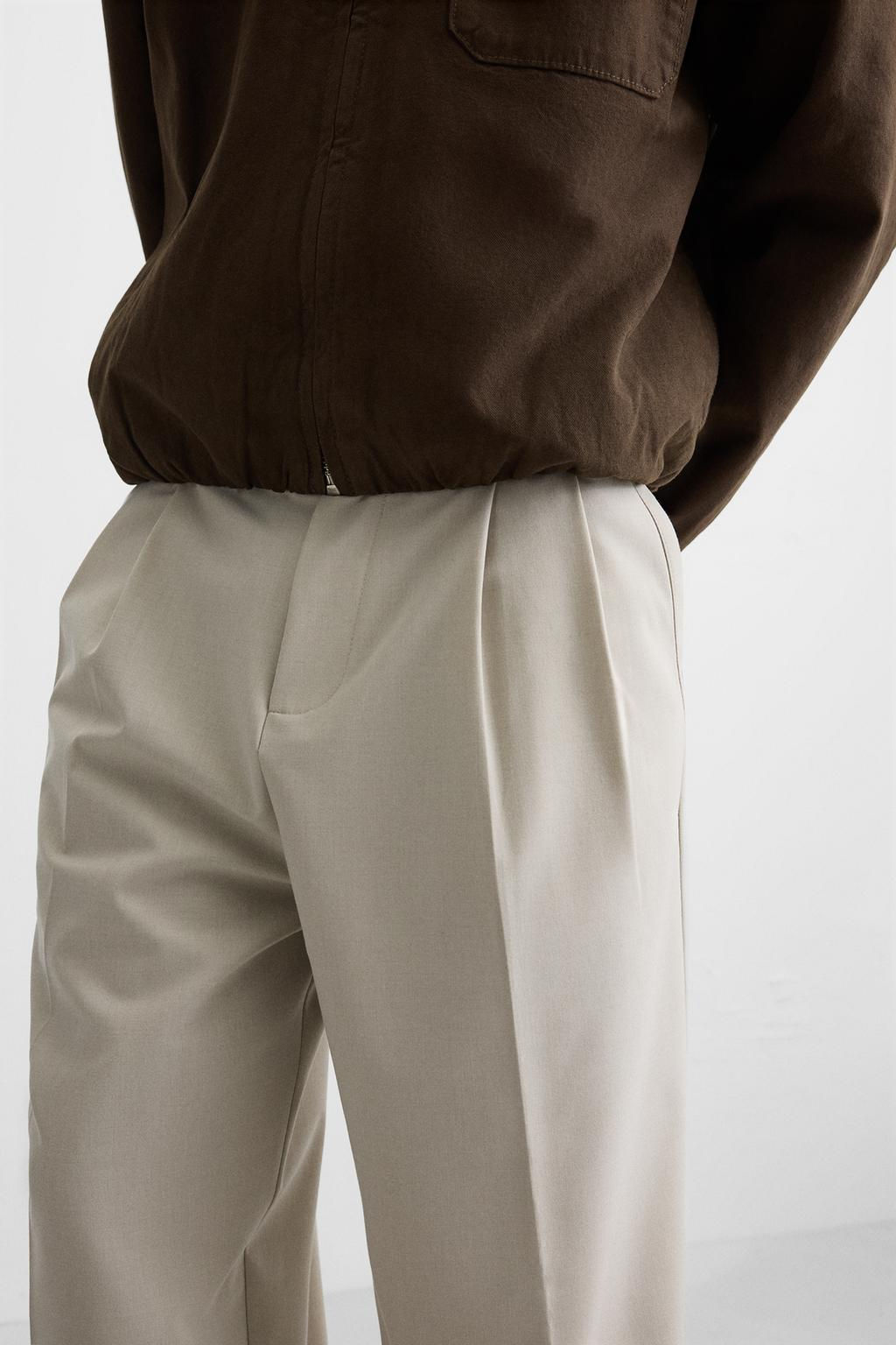 WIDE FIT PLEATED TROUSERS - Zara фото 5