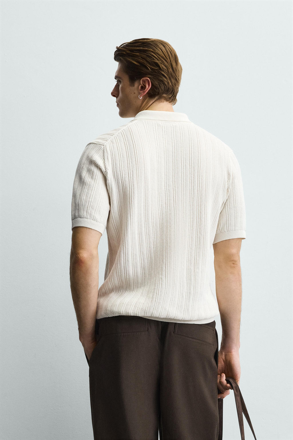 RIBBED KNIT POLO SHIRT - Zara фото 10