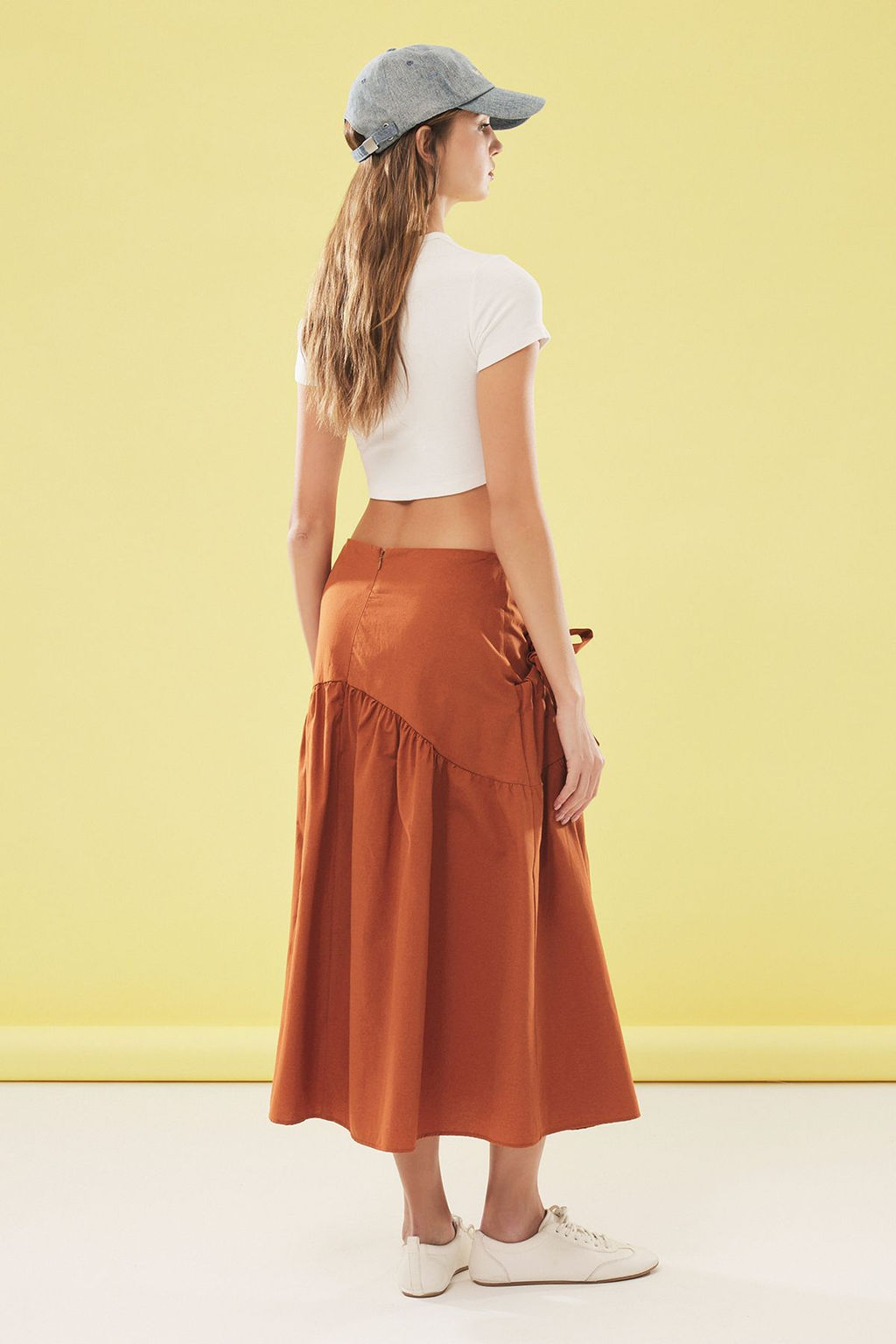 TRENDYOLMILLA Vizon Kalcadan Oturarak Bollasan Poplin Pamuklu Kumas Maxi Boy Dokuma Etek TWOSS25ET00032 фото 5