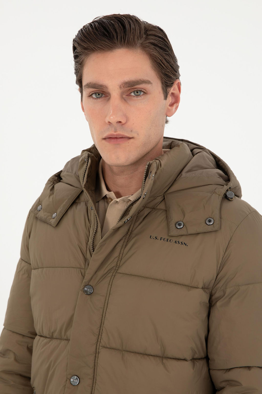 Мужское пальто цвета хаки Неожиданная скидка в корзине - U.s. polo assn фото 9