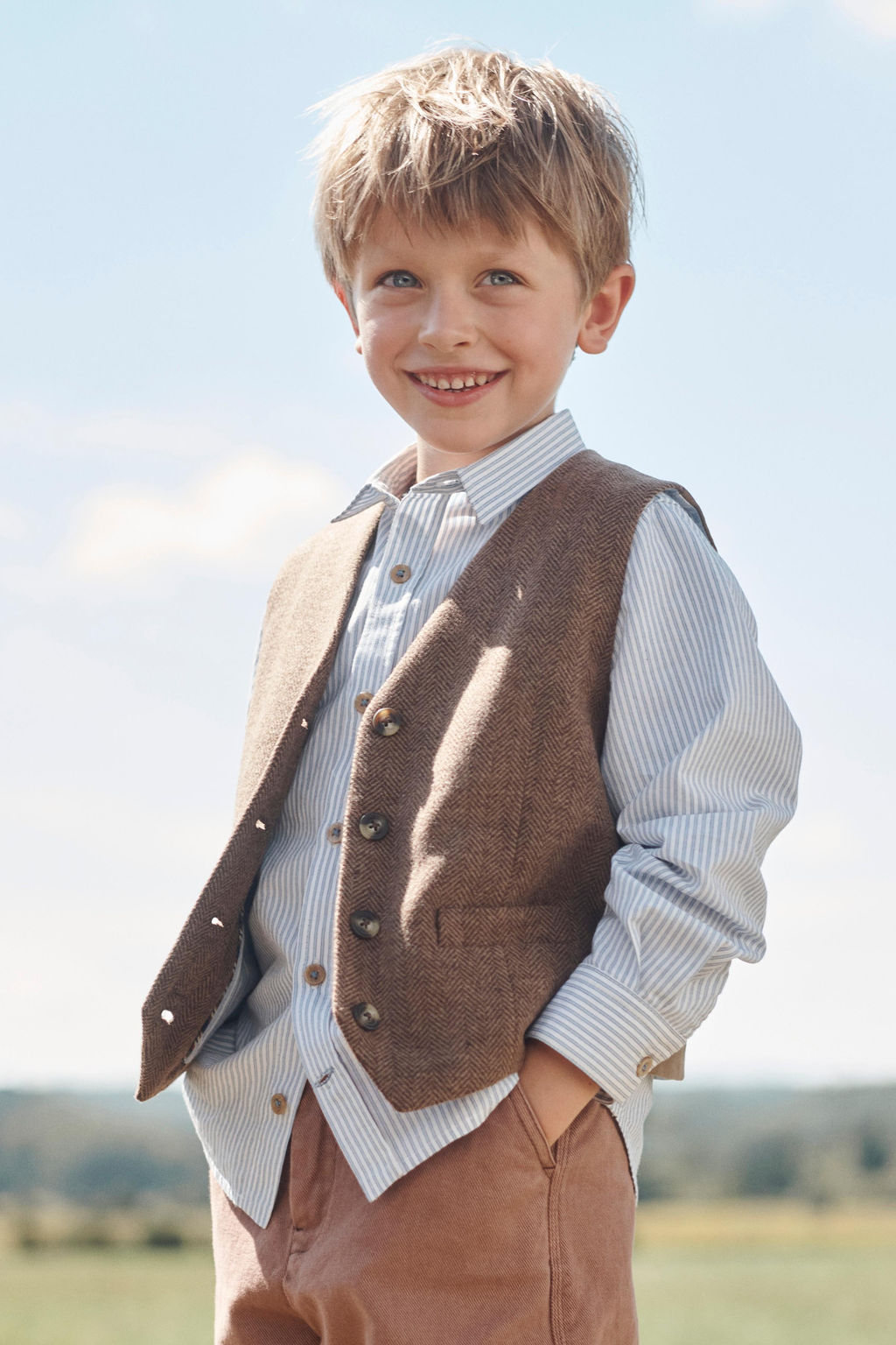 LIMITED EDITION HERRINGBONE WAISTCOAT WITH WOOL