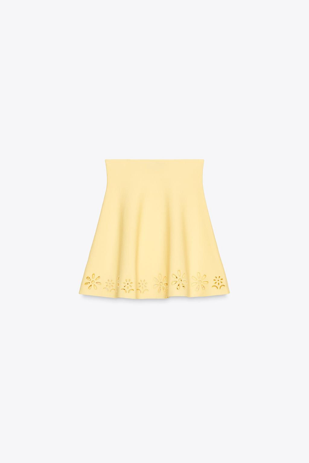 CUTWORK EMBROIDERY KNIT MINI SKIRT - Zara фото 4