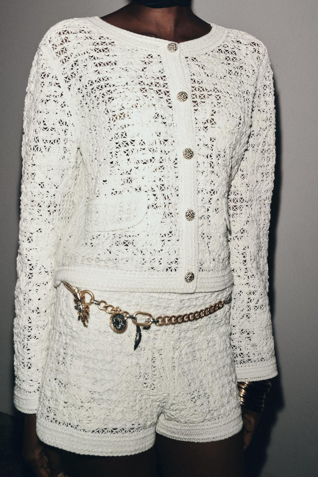 CROCHET JACKET WITH BUTTONS - Zara фото 6