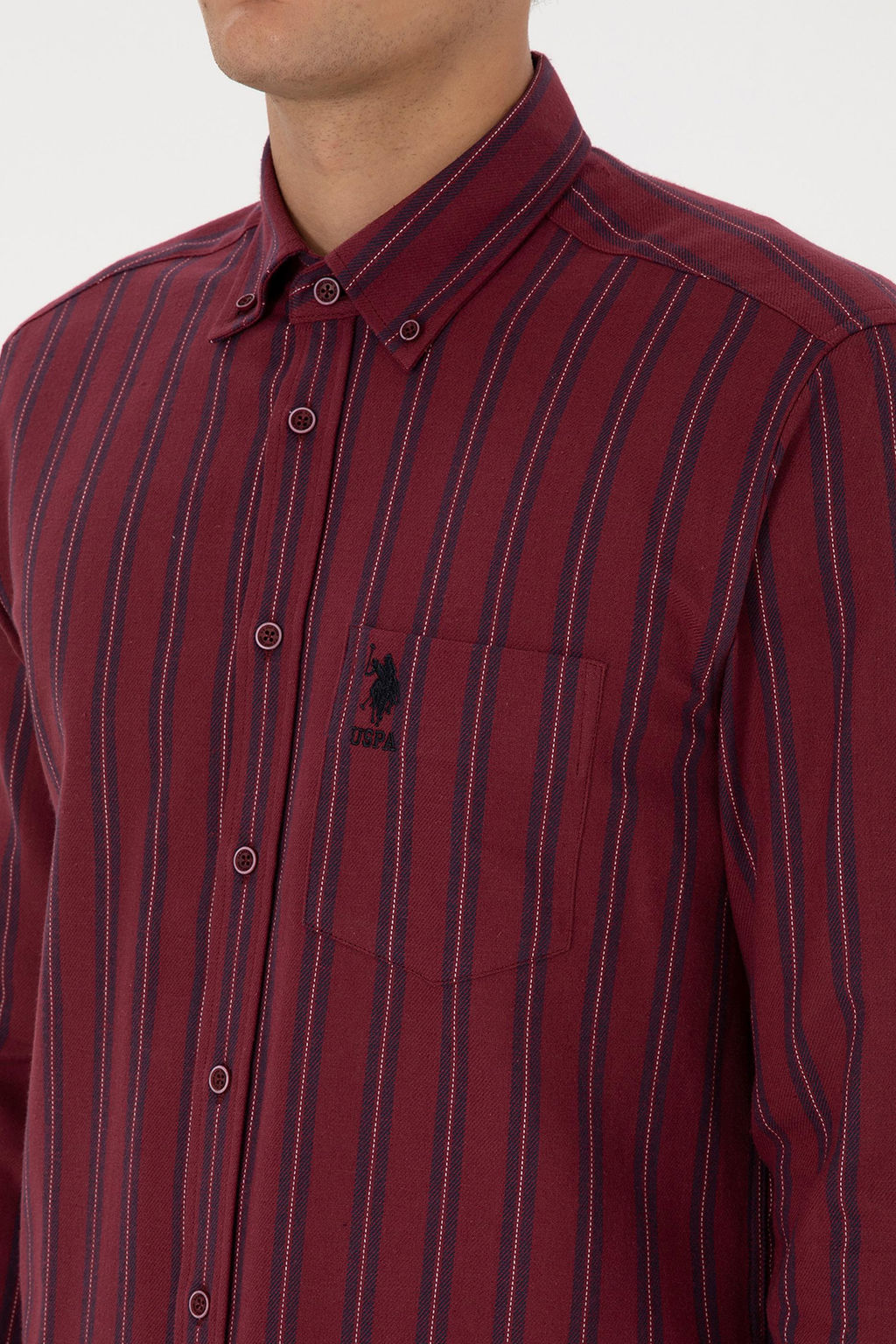 Erkek Bordo Uzun Kollu Siyah _izgili G_mlek - U.s. polo assn фото 7