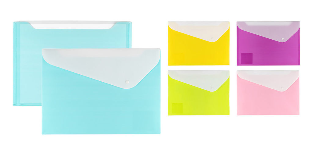 Expert Complete NEON Папка-конверт 2 отд. с кнопкой A4 180 мкм песок 20 шт. розовый 2206328