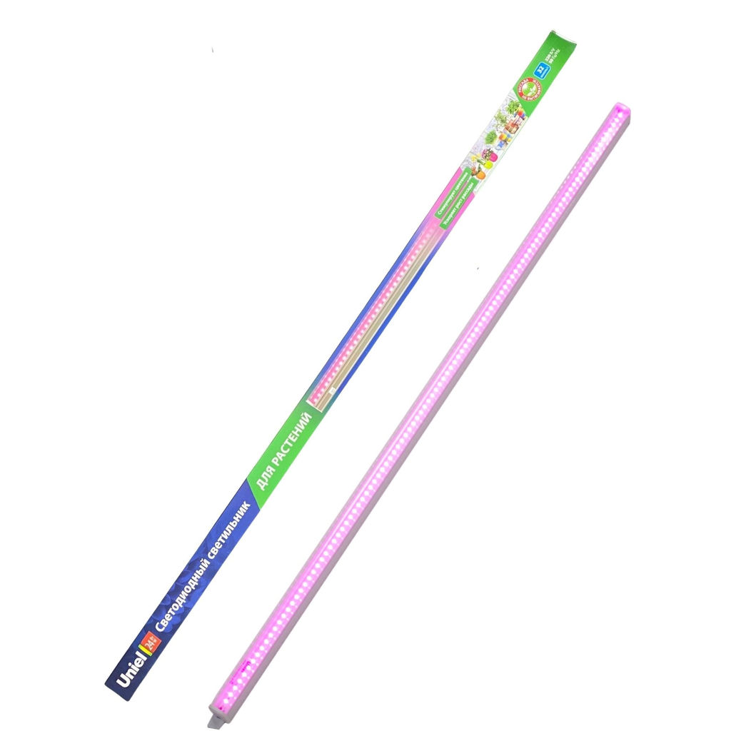 ULI-P21-24W/SPSB IP40 WHITE Светильник для растений светодиодный линейный, 872мм, выкл. на корпусе. Алюминий. Спектр для рассады и цветения. TM Uniel