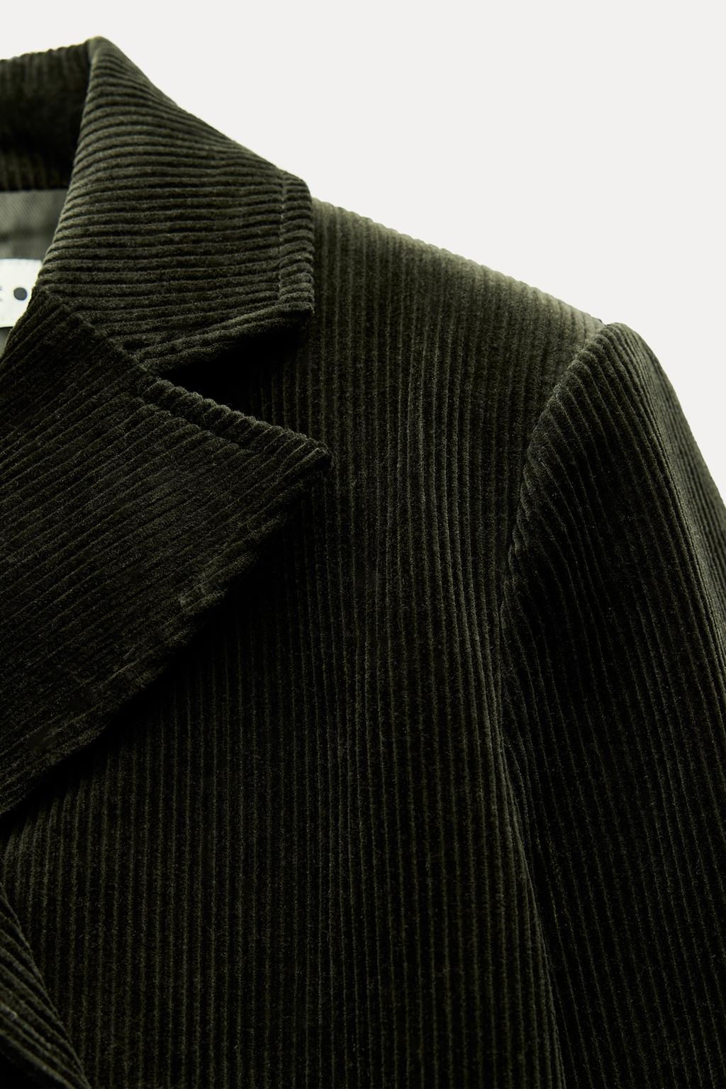 DOUBLE-BREASTED CORDUROY BLAZER ZW COLLECTION - Zara фото 6
