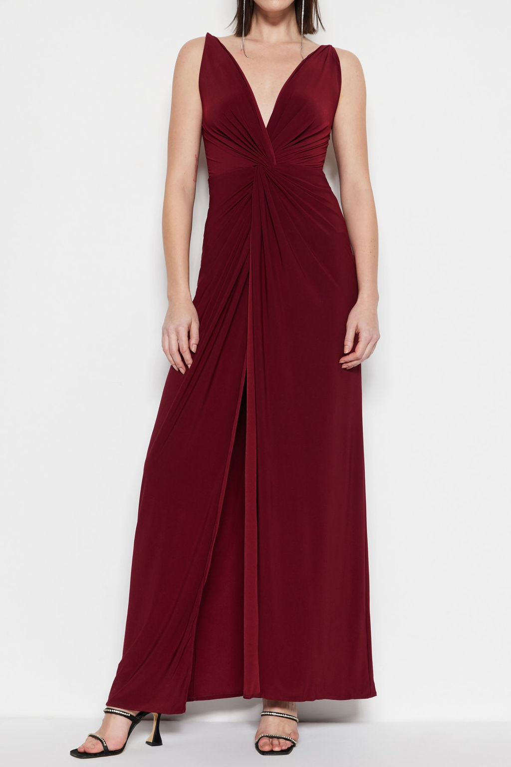 TRENDYOLMILLA Mor Astarl? Orme Uzun S?k Abiye Elbise TPRSS19UT0099  фото 4