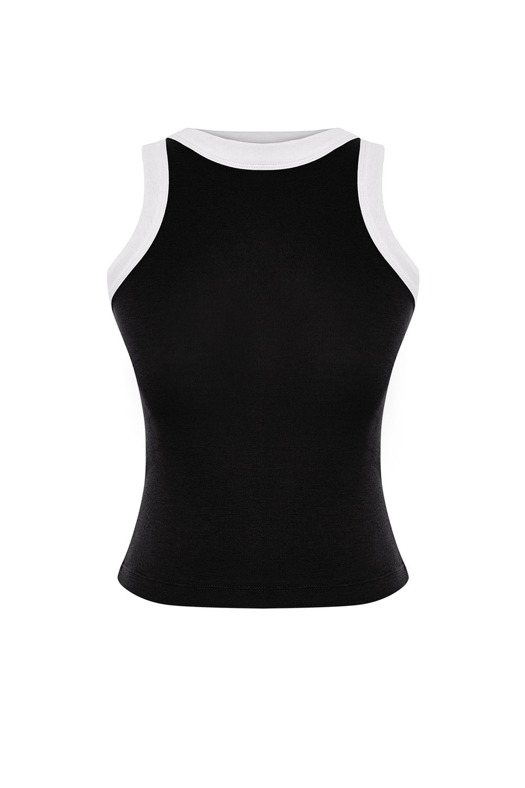 TRENDYOLMILLA Beyaz Halter Yaka Kontrast Biye Detayl? Fitilli Esnek Orme Atlet TWOSS24AL00027  фото 10