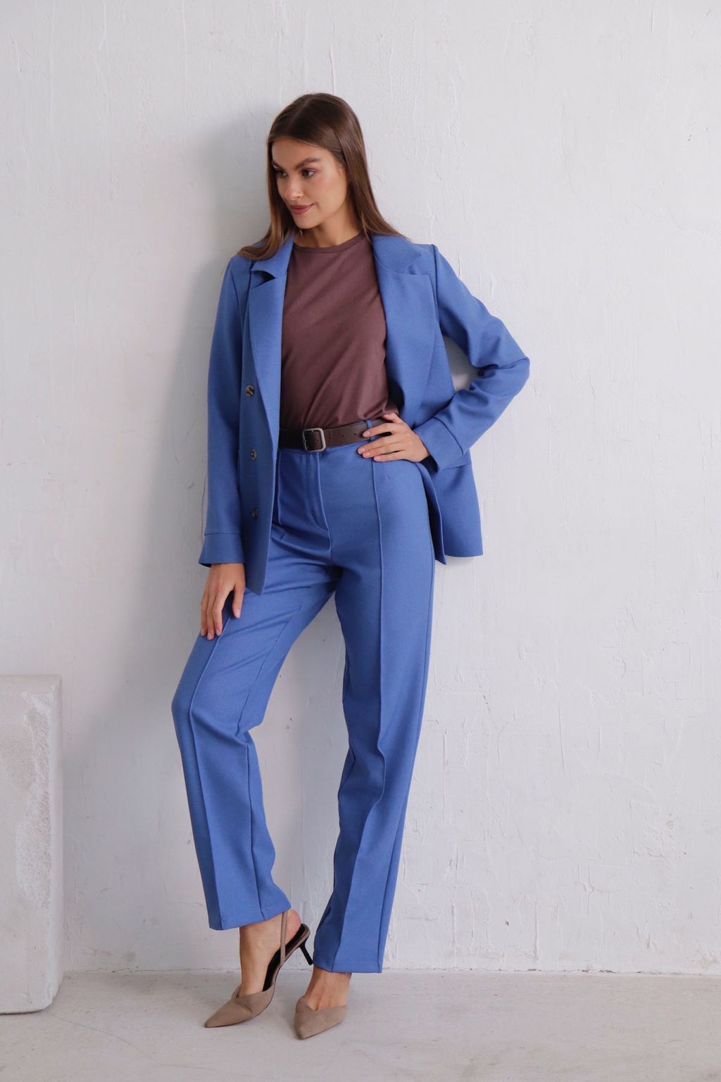 11834 Брюки со стрелками голубые - Martichelli фото 38