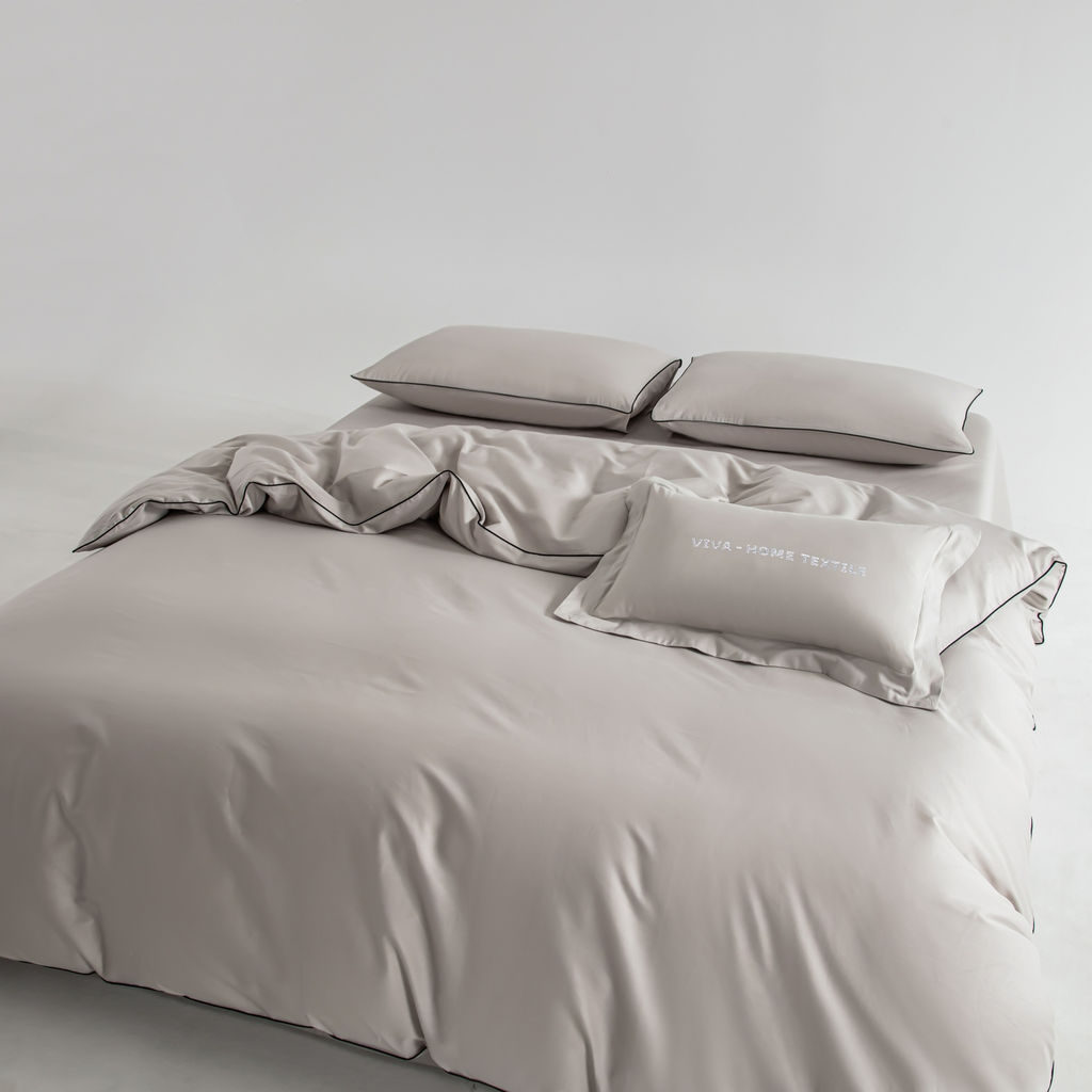 Комплект постельного белья Однотонный Сатин Элитный OCE002 Дуэт Семейный 4 Наволочки