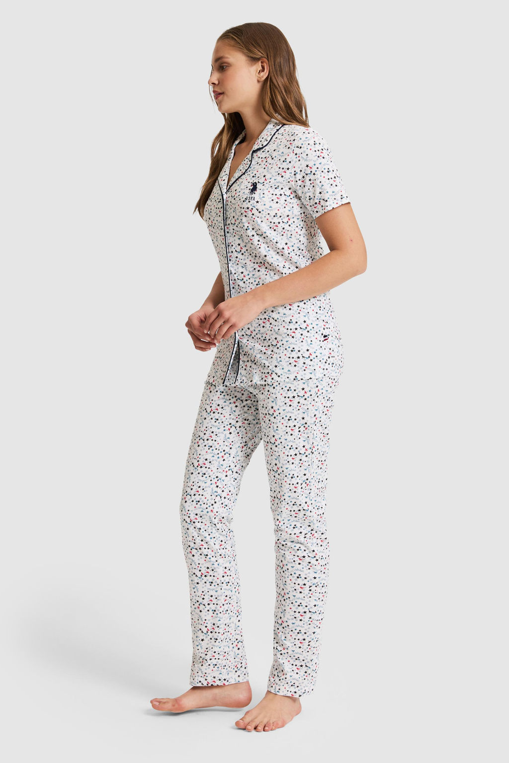 Kad_n Ekru Pijama Tak_m_