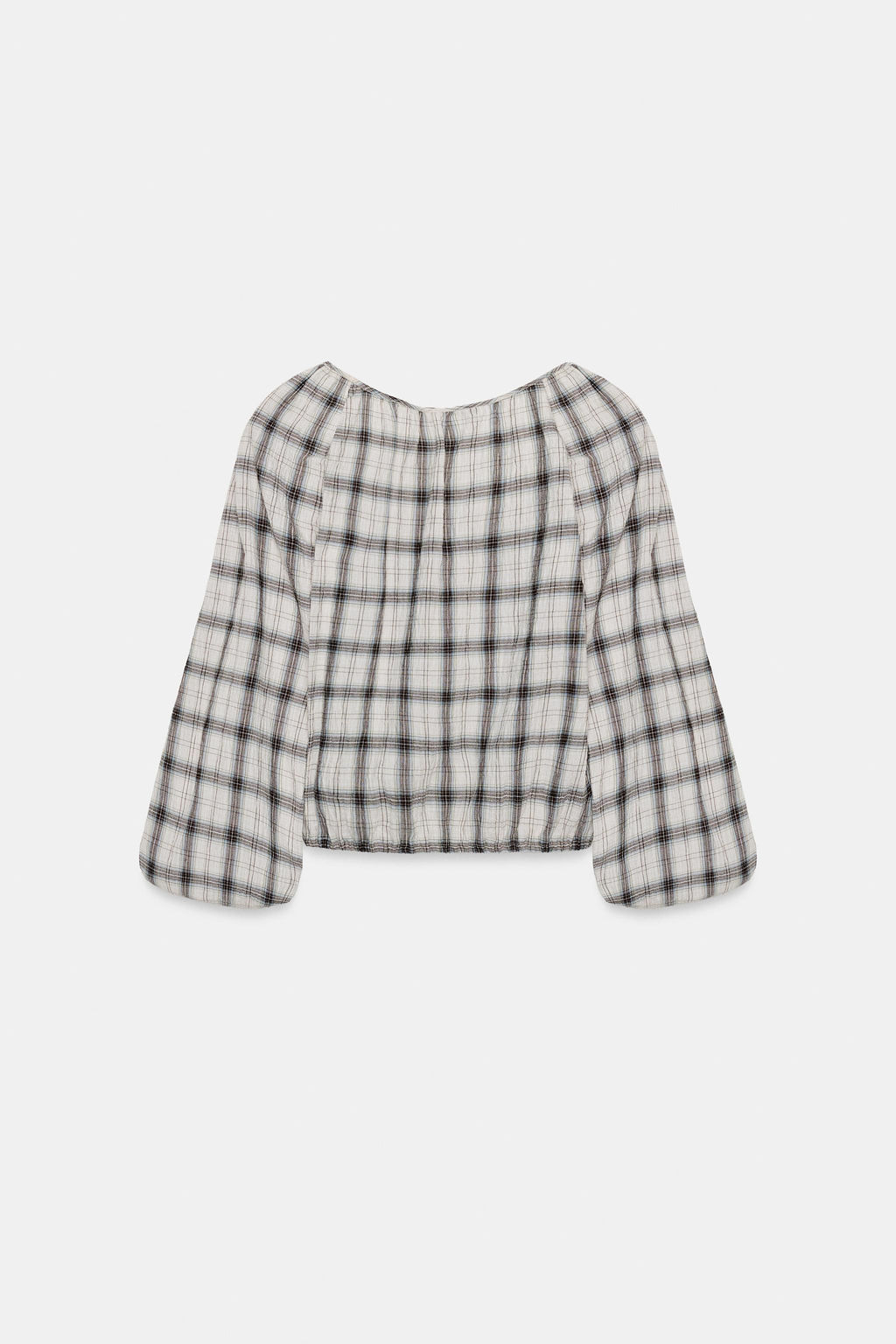 ELASTICATED CHECK SHIRT - Zara фото 3