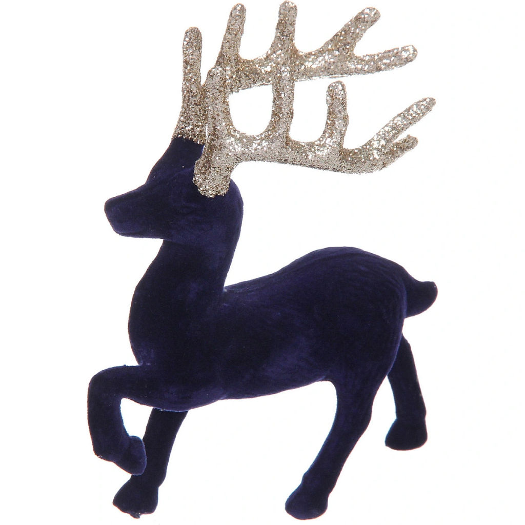 Цена за 2 шт. Фигурка новогодняя "Зимний олень" 9.5*4.5*12 см, Сапфир