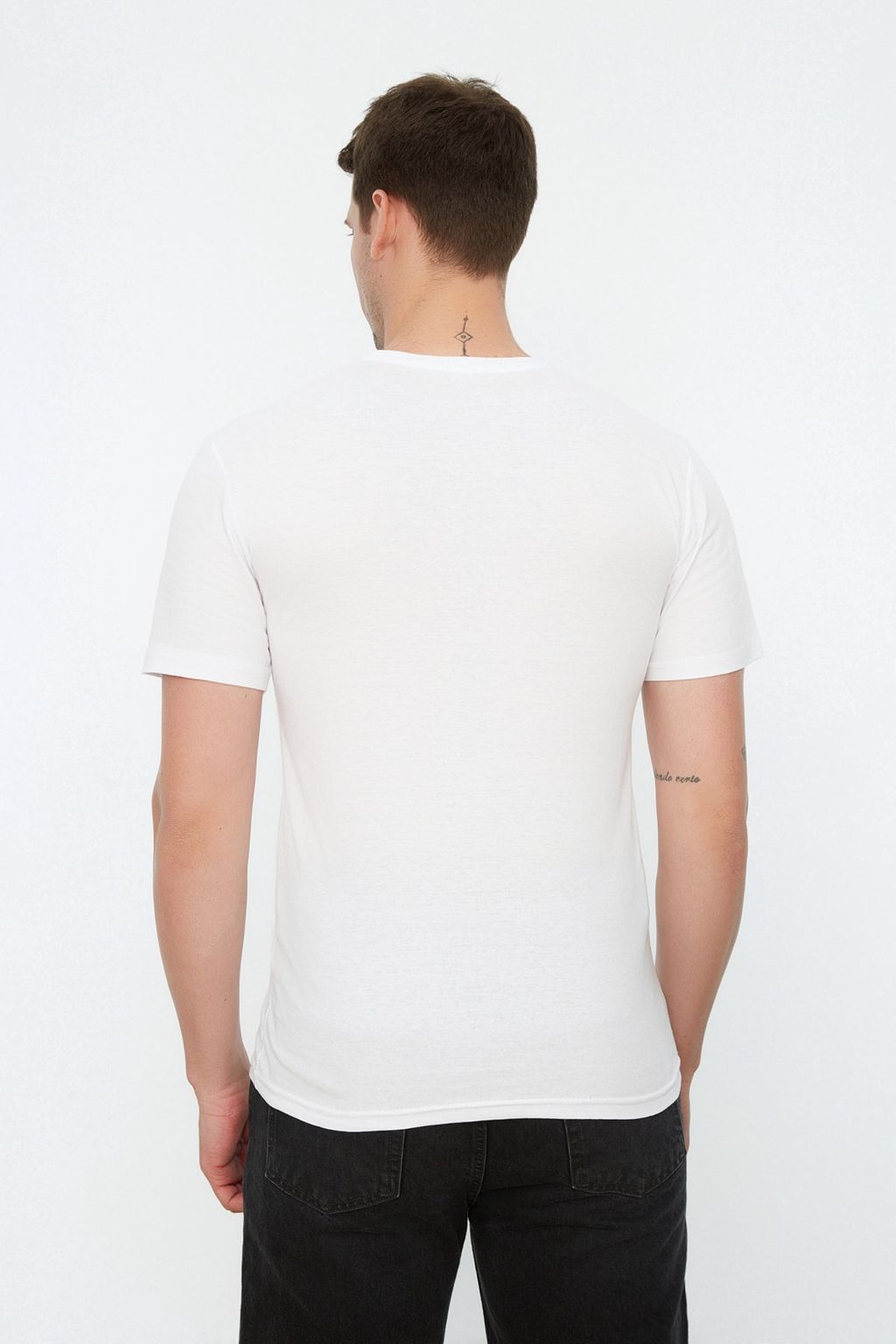 TRENDYOL MAN Vizon Slim/Dar Kesim Basic V Yaka K?sa Kollu %100 Pamuklu T-Shirt TMNSS19BO0002 - Trendyolmilla фото 9