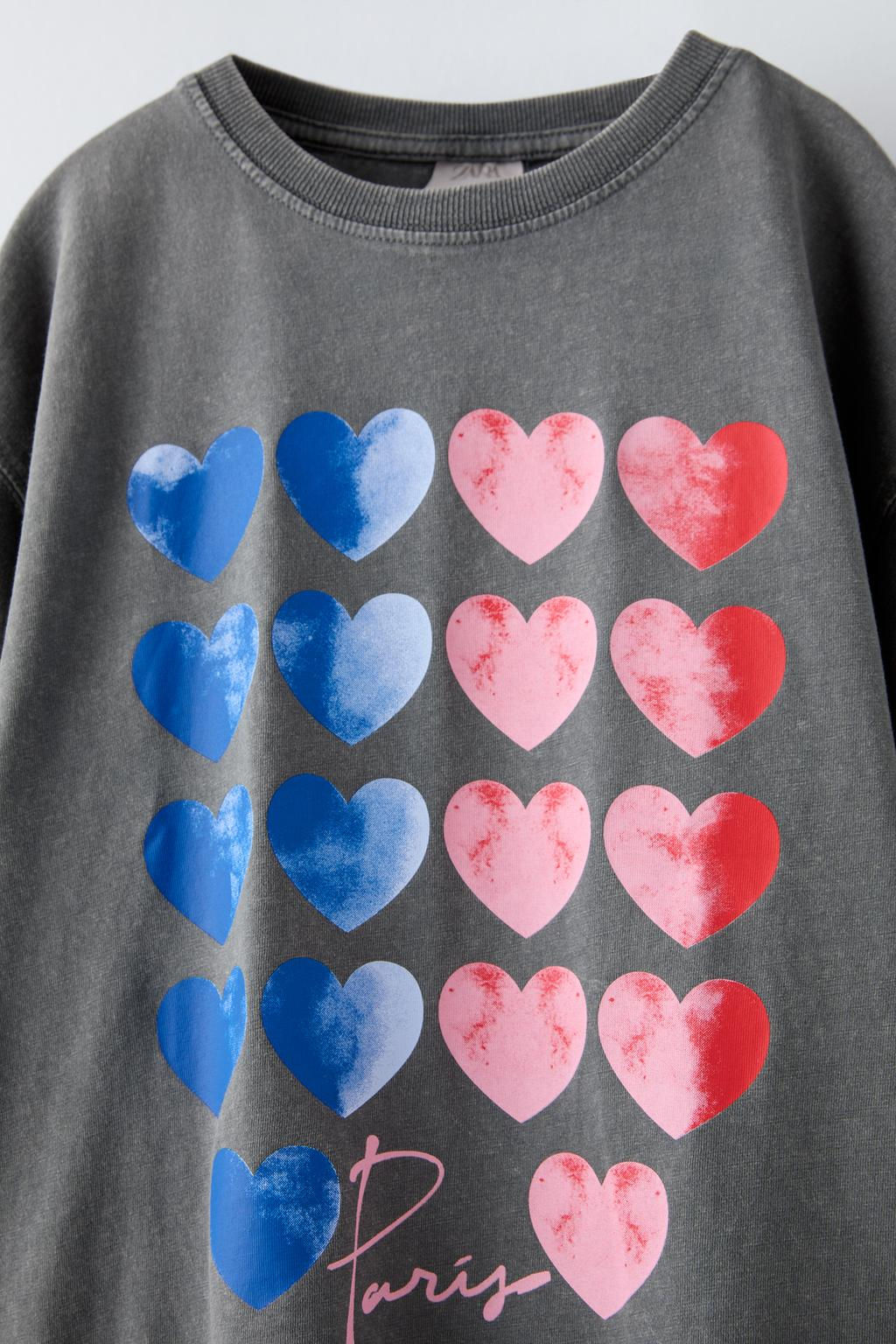 PARIS HEARTS T-SHIRT - Zara фото 3
